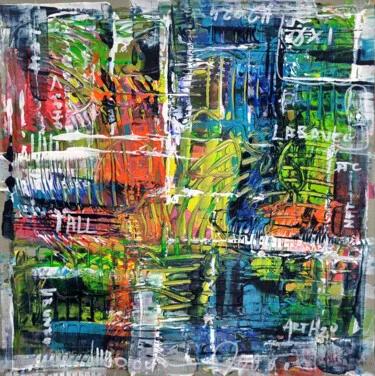 Vivid Urban Chaos on Aquarelle Paper, Acrylic, 2024, 30.00 × 30.00 cm