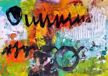 Vibrant Green Abstract on Paper, Acrylic, 2026, 29 × 21 cm