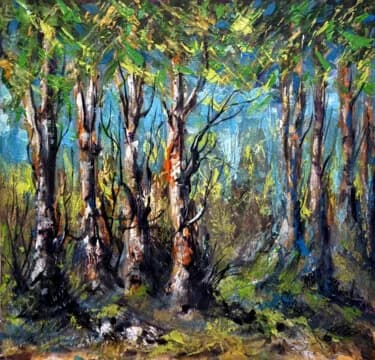 Emerald Forest in Acrylic on Linen, Acrylic, 2026, 43 × 43 cm