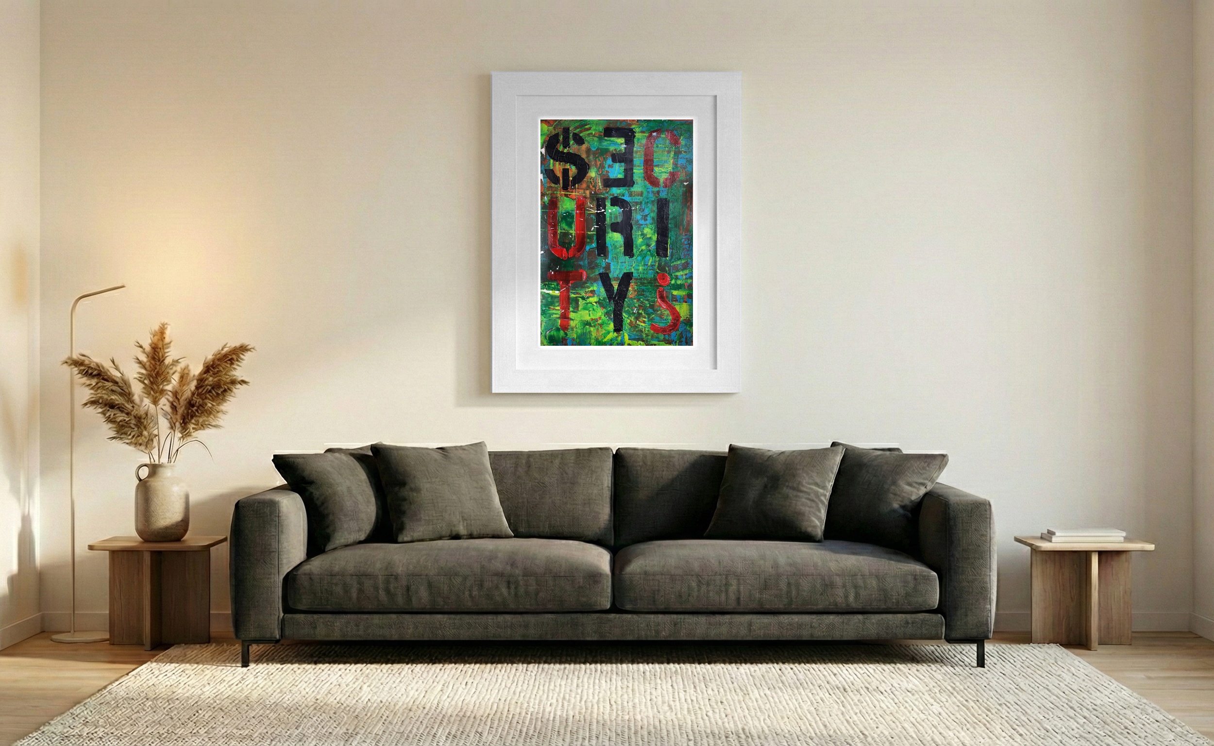Questioning Security in Mixed Media — art on the wall, room interior preview 1