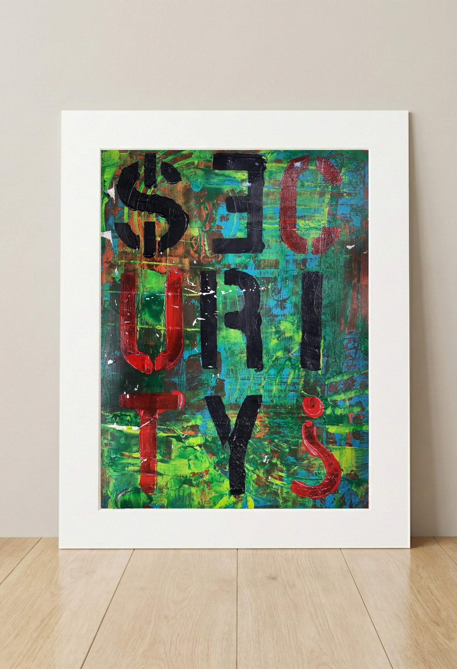 Questioning Security in Mixed Media — art on the wall, room interior preview 3