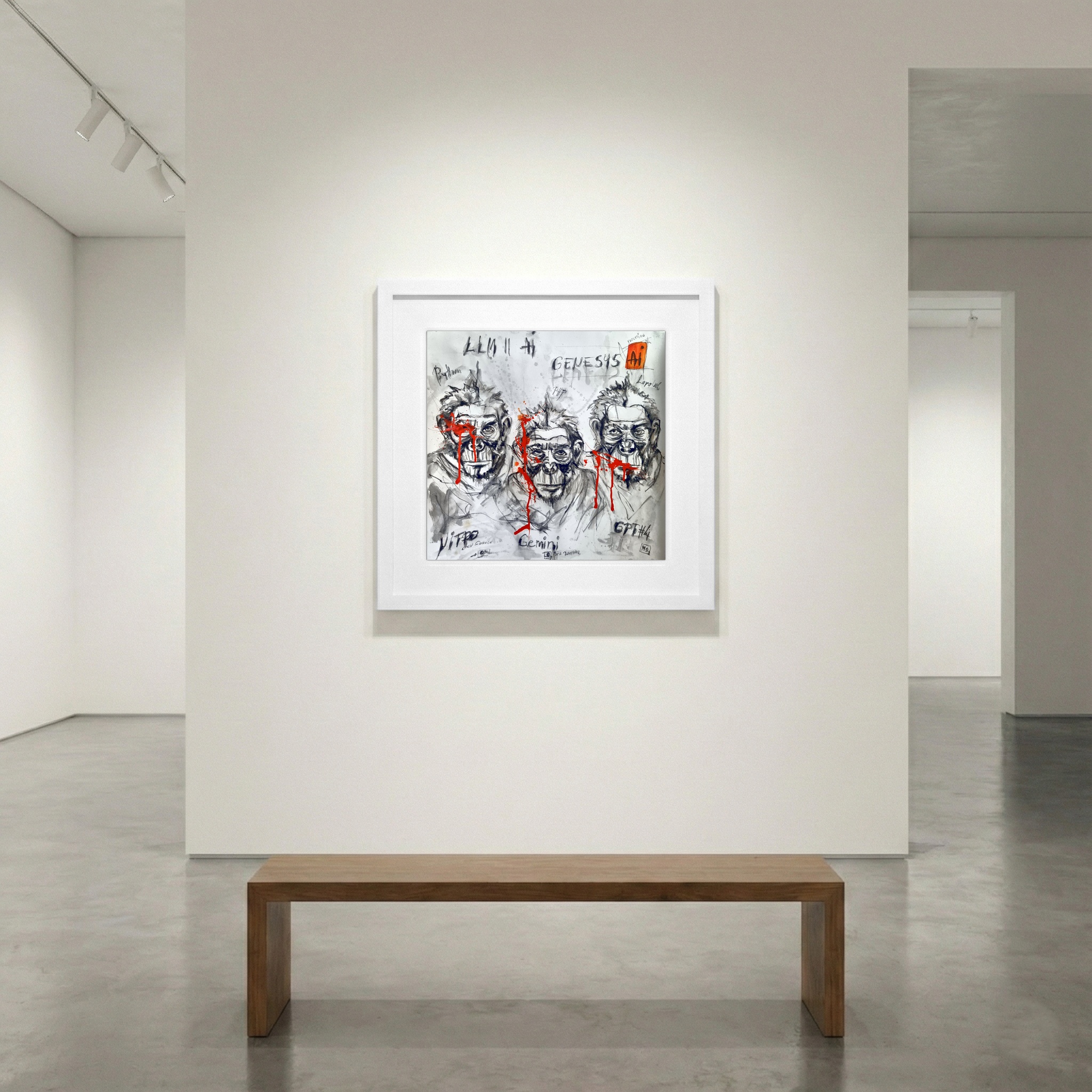 AI and the Three Wise Monkeys — art on the wall, room interior preview 1