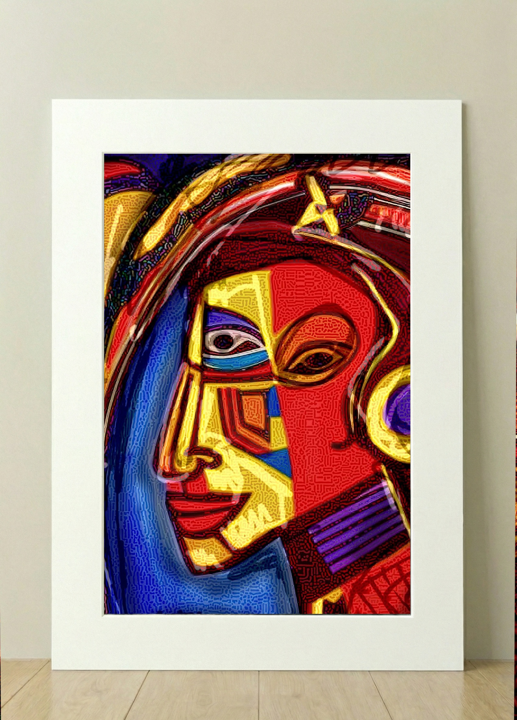 Digital Portrait of the First Astronaut — art on the wall, room interior preview 1