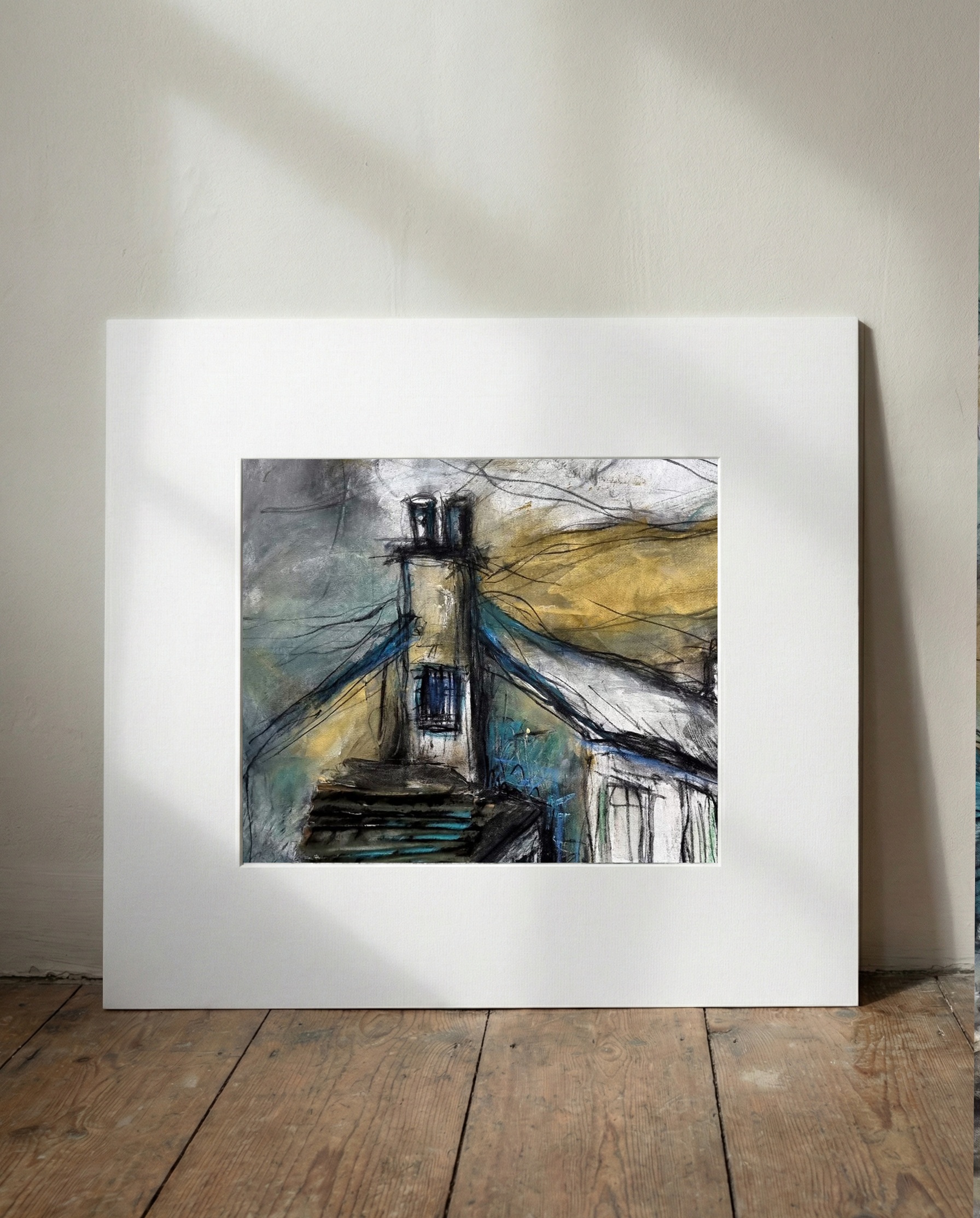 Grey and Teal Farmstead in Mayo — art on the wall, room interior preview 1