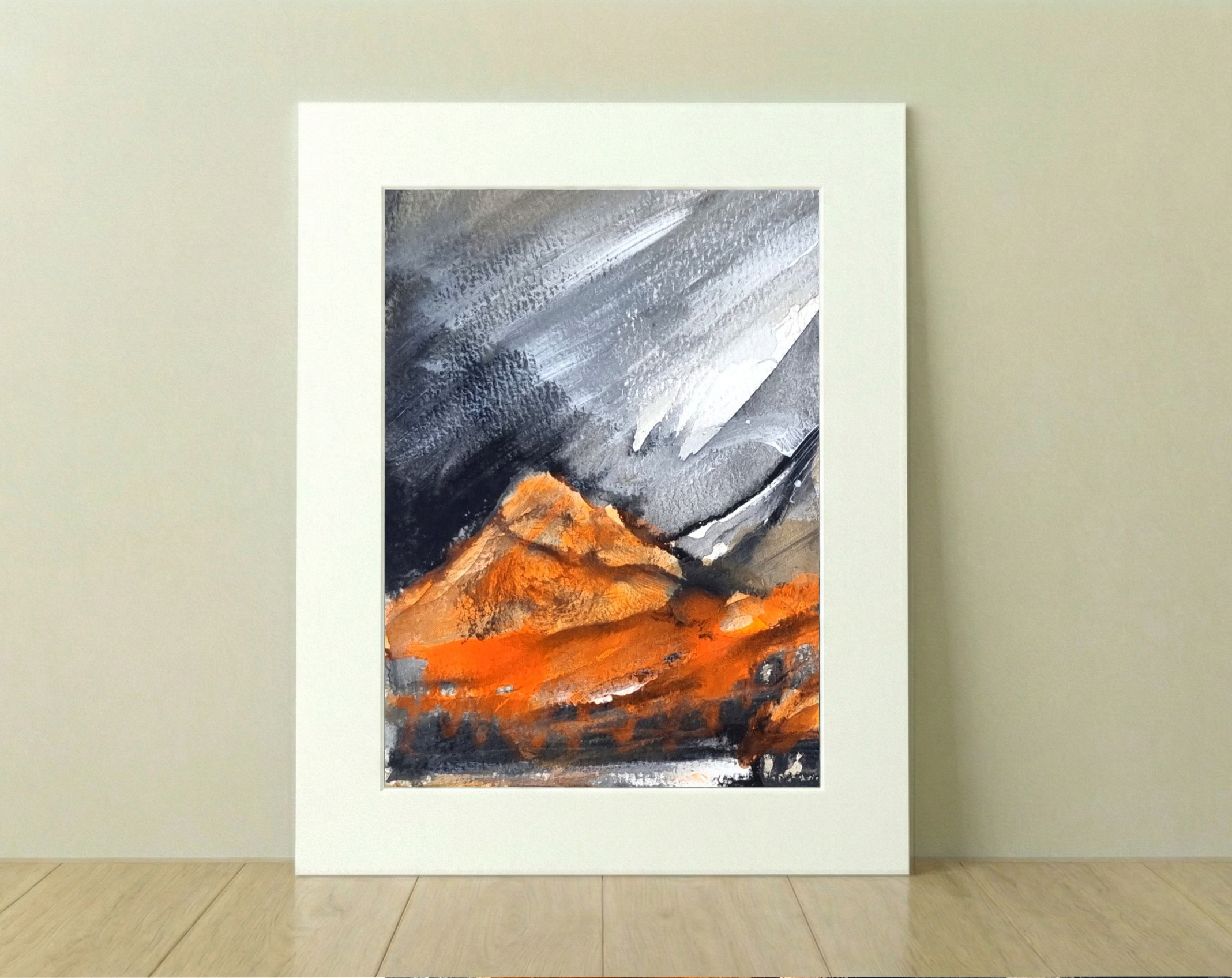Volcanic Orange Energy in Miniature — art on the wall, room interior preview 2