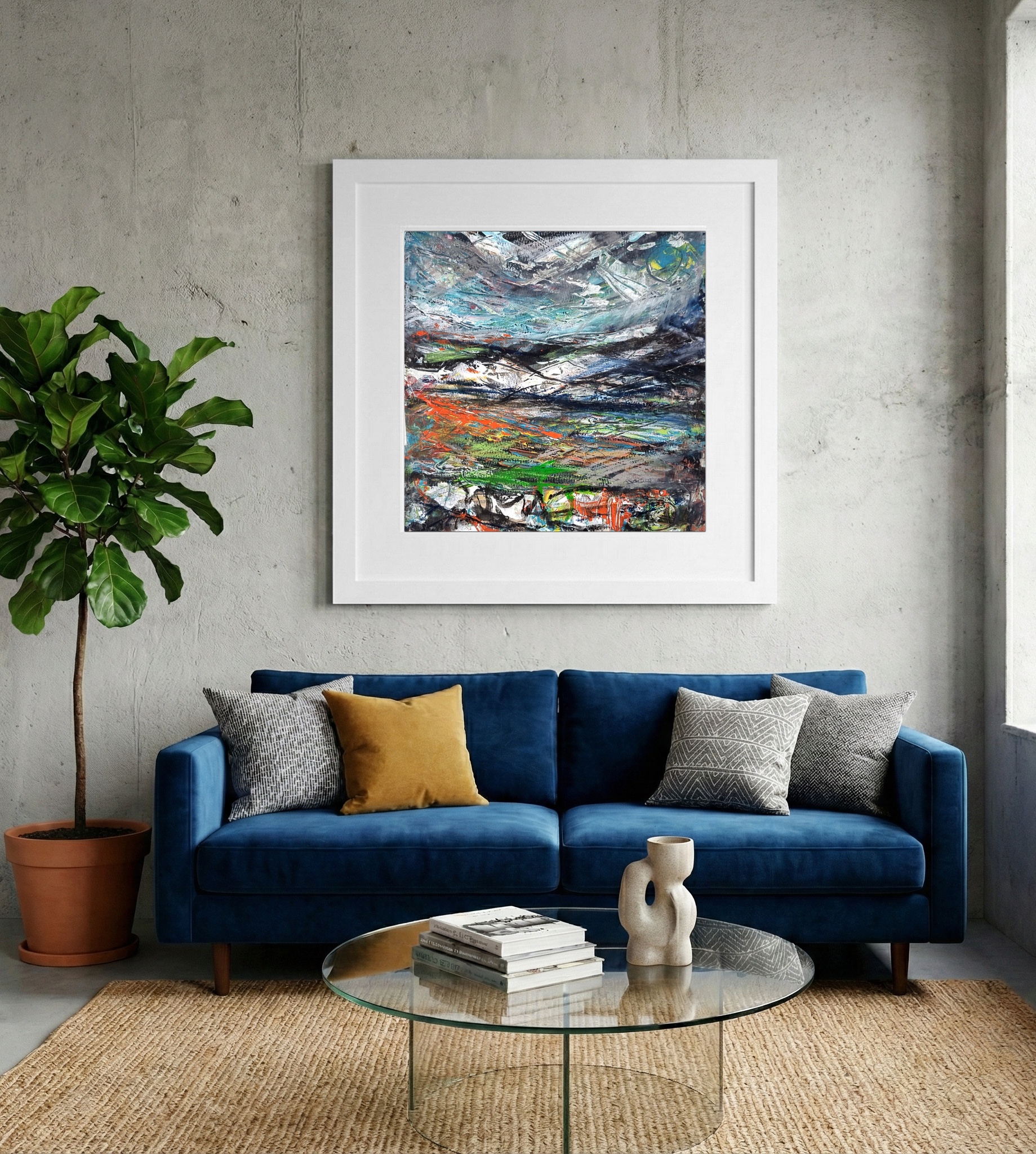 Elemental Dynamics in Rich Texture — art on the wall, room interior preview 2