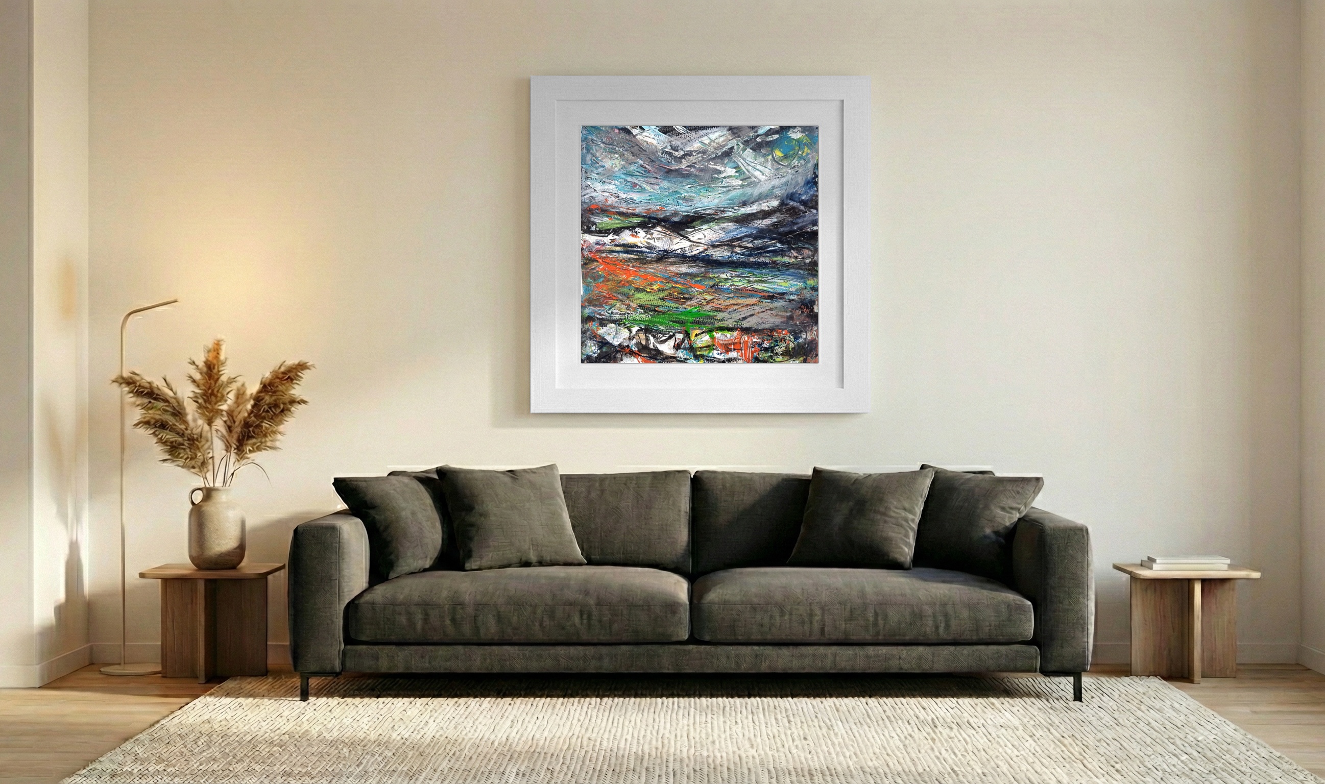 Elemental Dynamics in Rich Texture — art on the wall, room interior preview 3