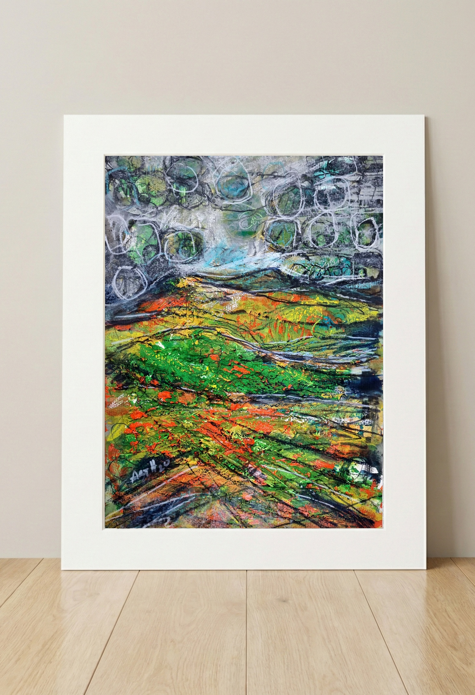 Dynamic Codes of Color in A4 — art on the wall, room interior preview 1