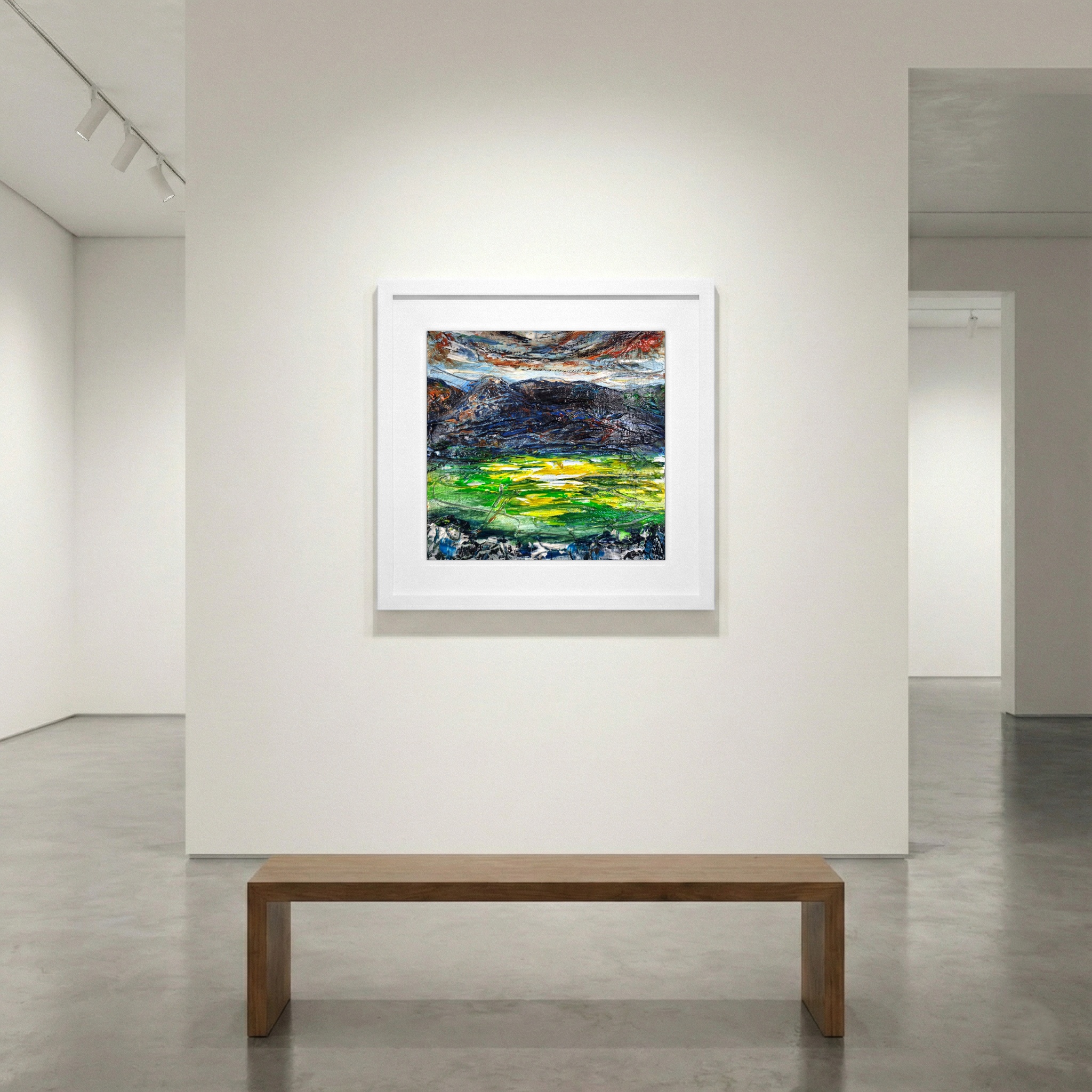 Luminous Yellow-Green Valley — art on the wall, room interior preview 1