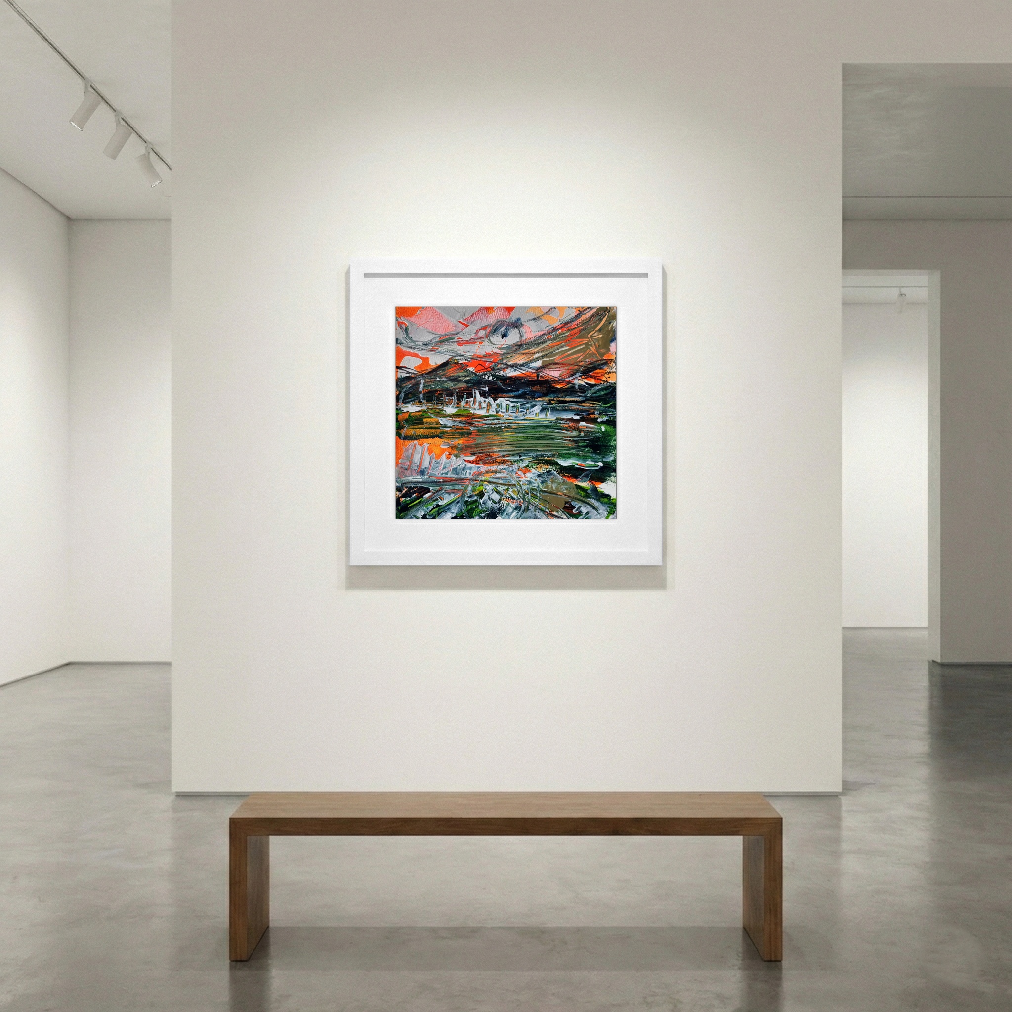 Fiery Contrast in Turbulent Landscape — art on the wall, room interior preview 1
