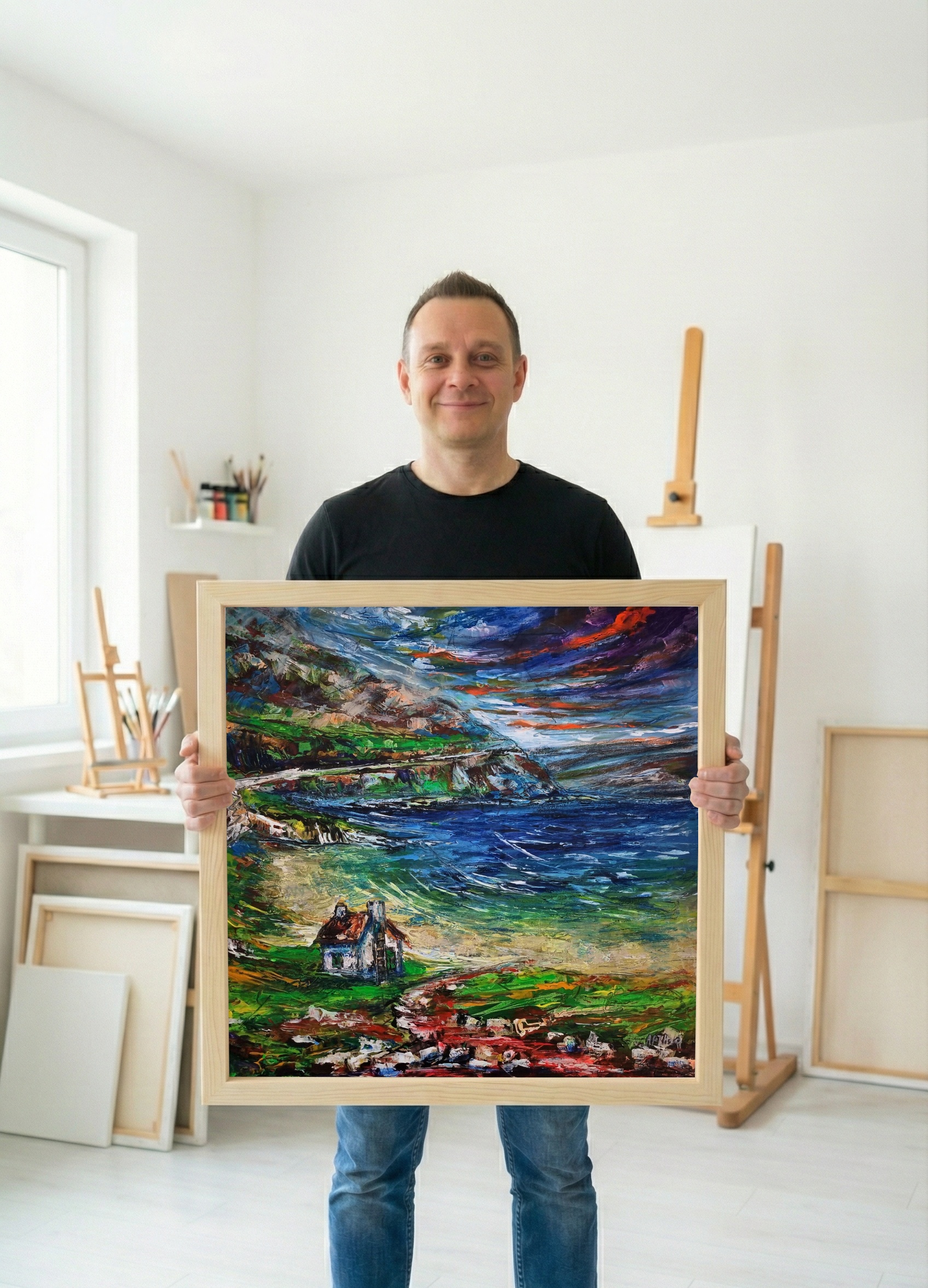 Wild Atlantic and Solitary Cottage — art on the wall, room interior preview 1