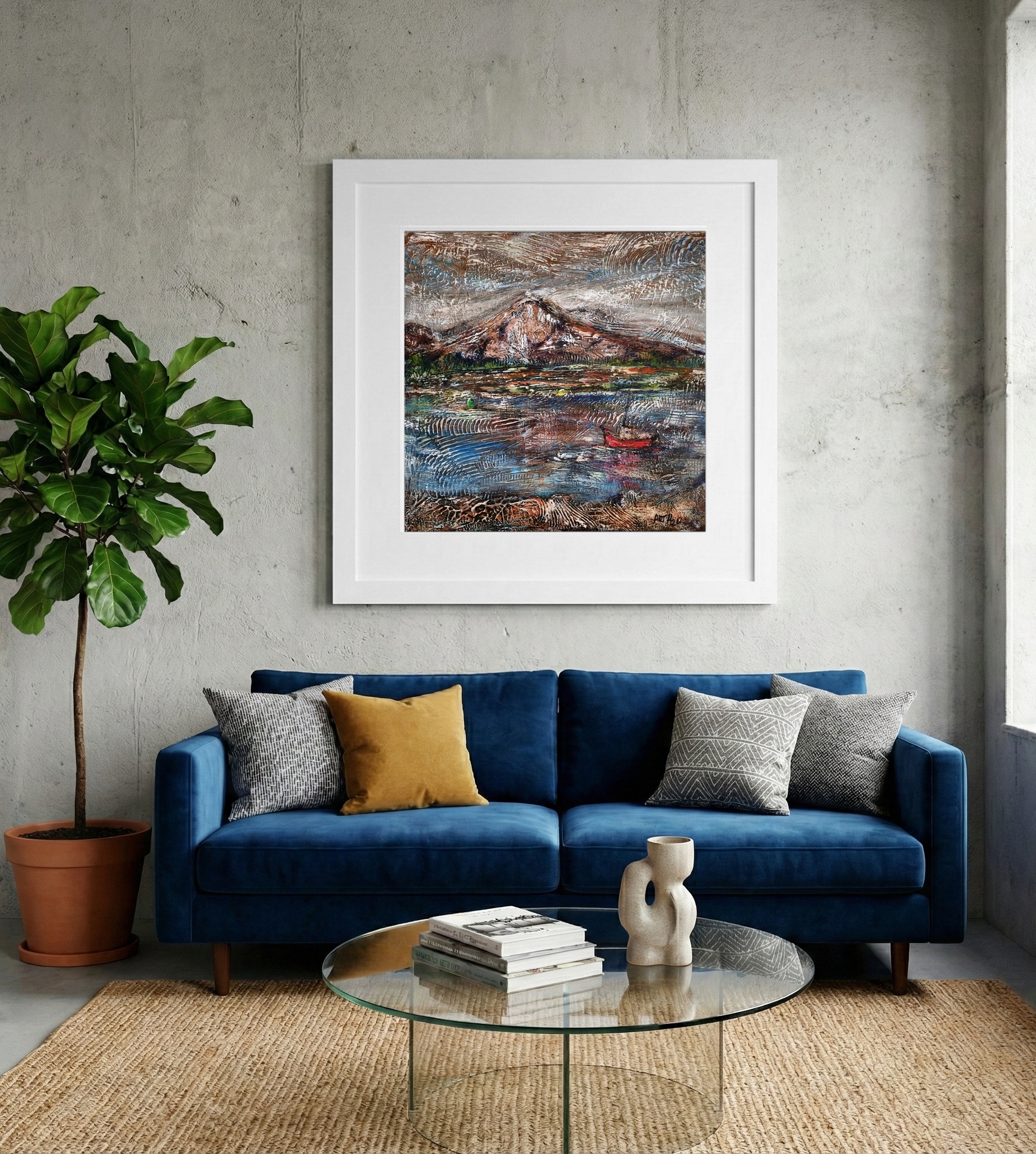 Croagh Patrick in Rich Textural Expression — art on the wall, room interior preview 2