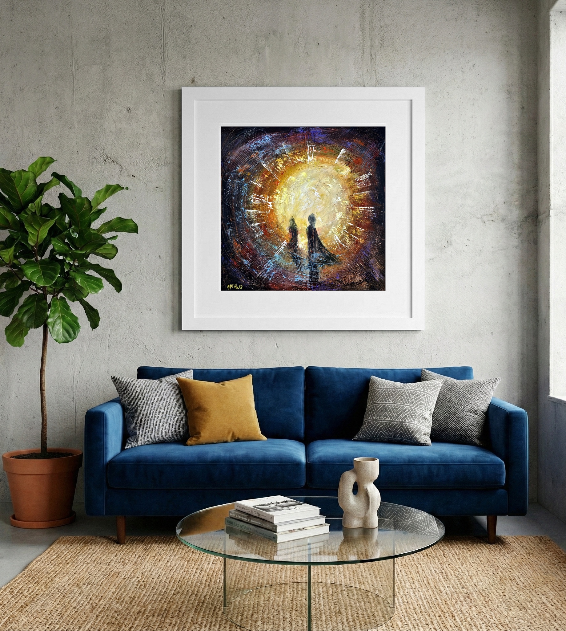 Time Machine, Abstract Expressionist Energy — art on the wall, room interior preview 2