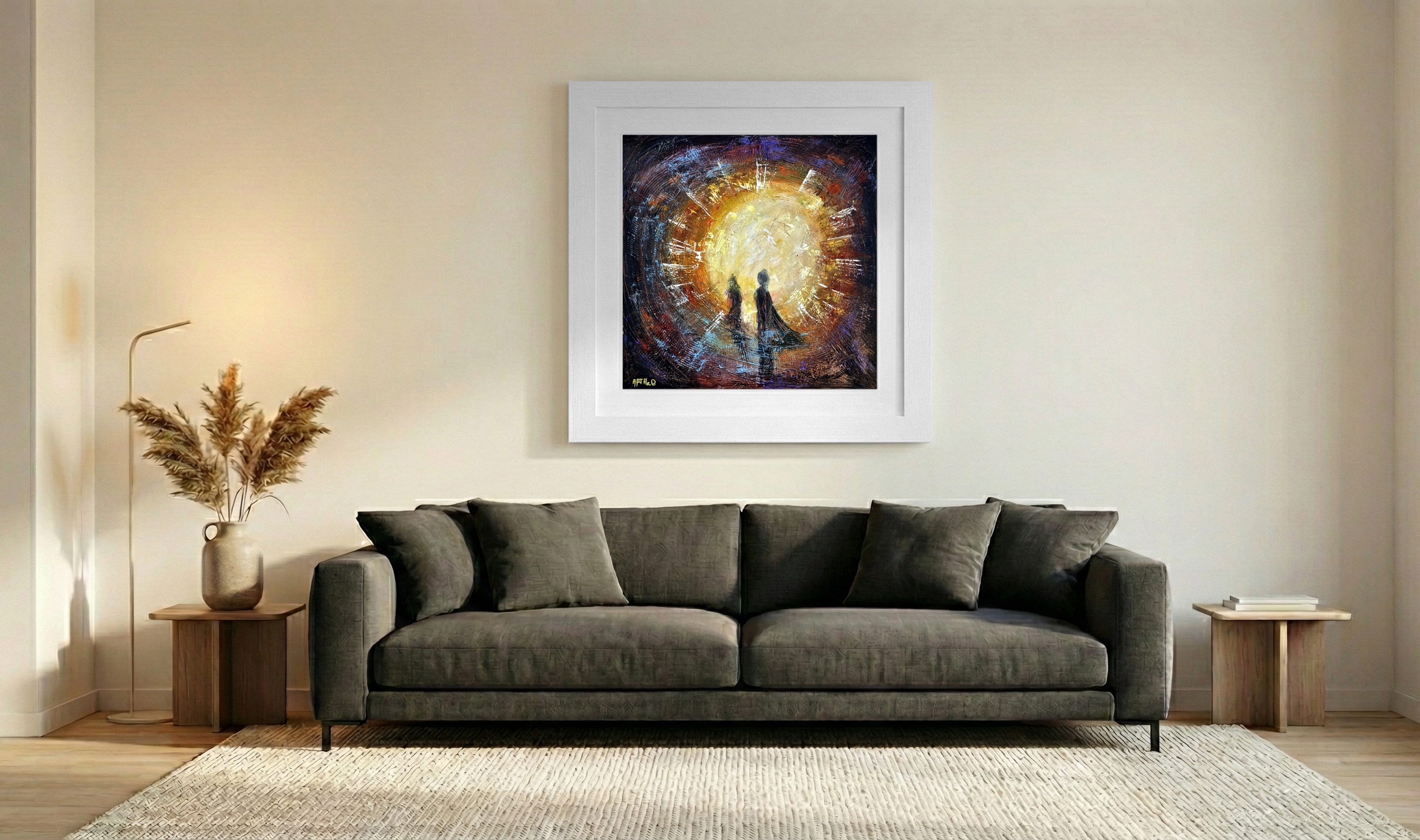 Time Machine, Abstract Expressionist Energy — art on the wall, room interior preview 3