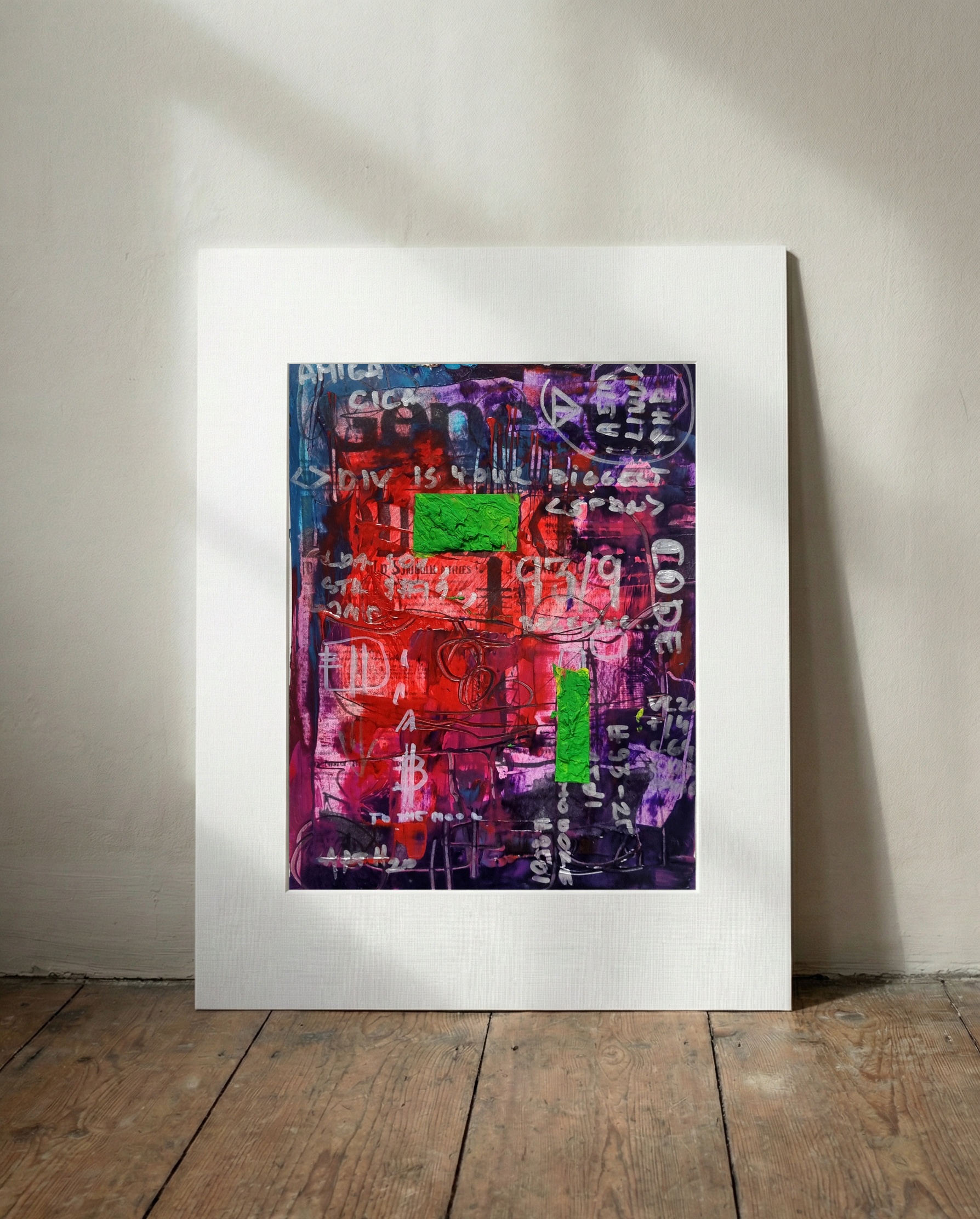 To The Moon in Red and Neon — art on the wall, room interior preview 2