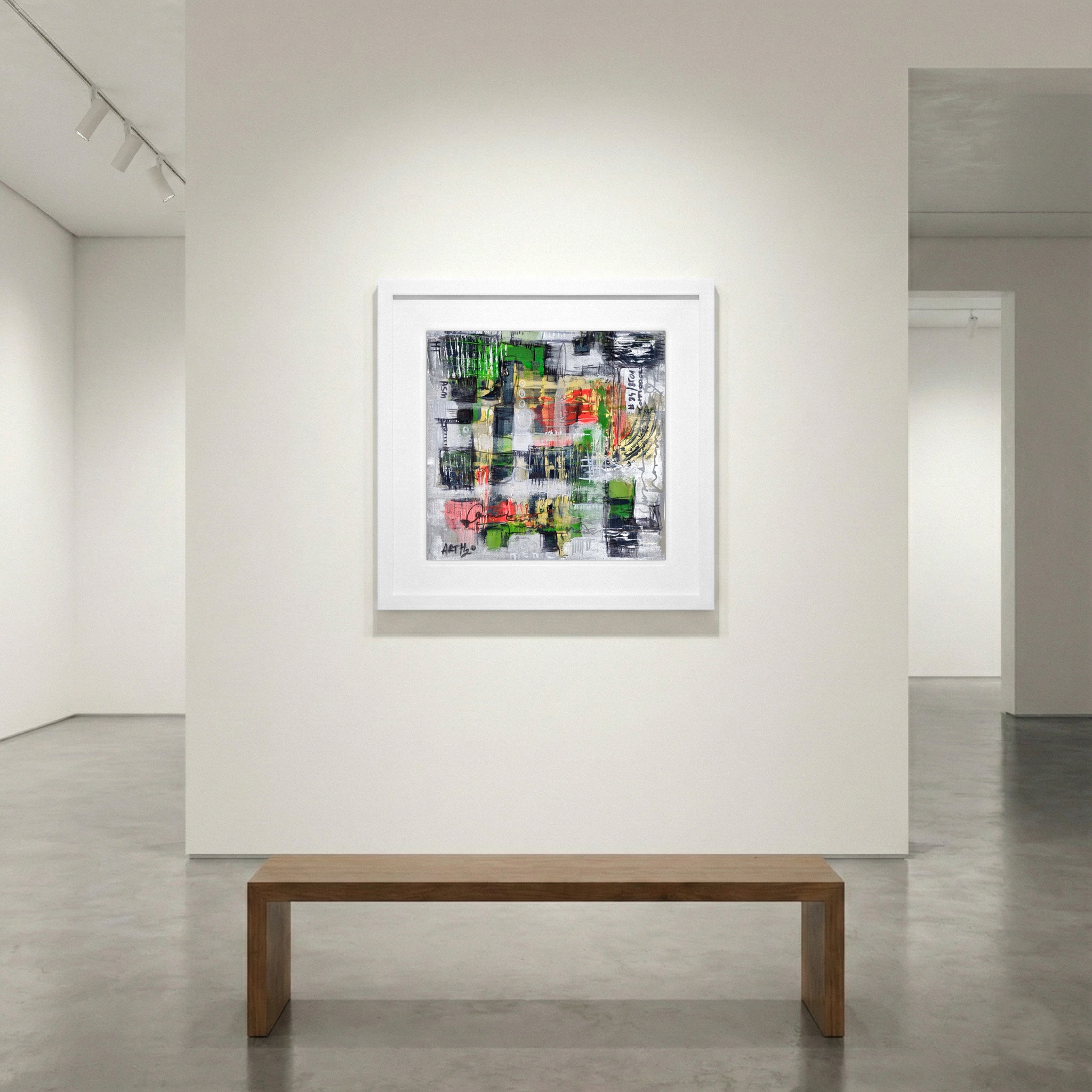 Assembly Code Aesthetic in Silver and Green — art on the wall, room interior preview 1