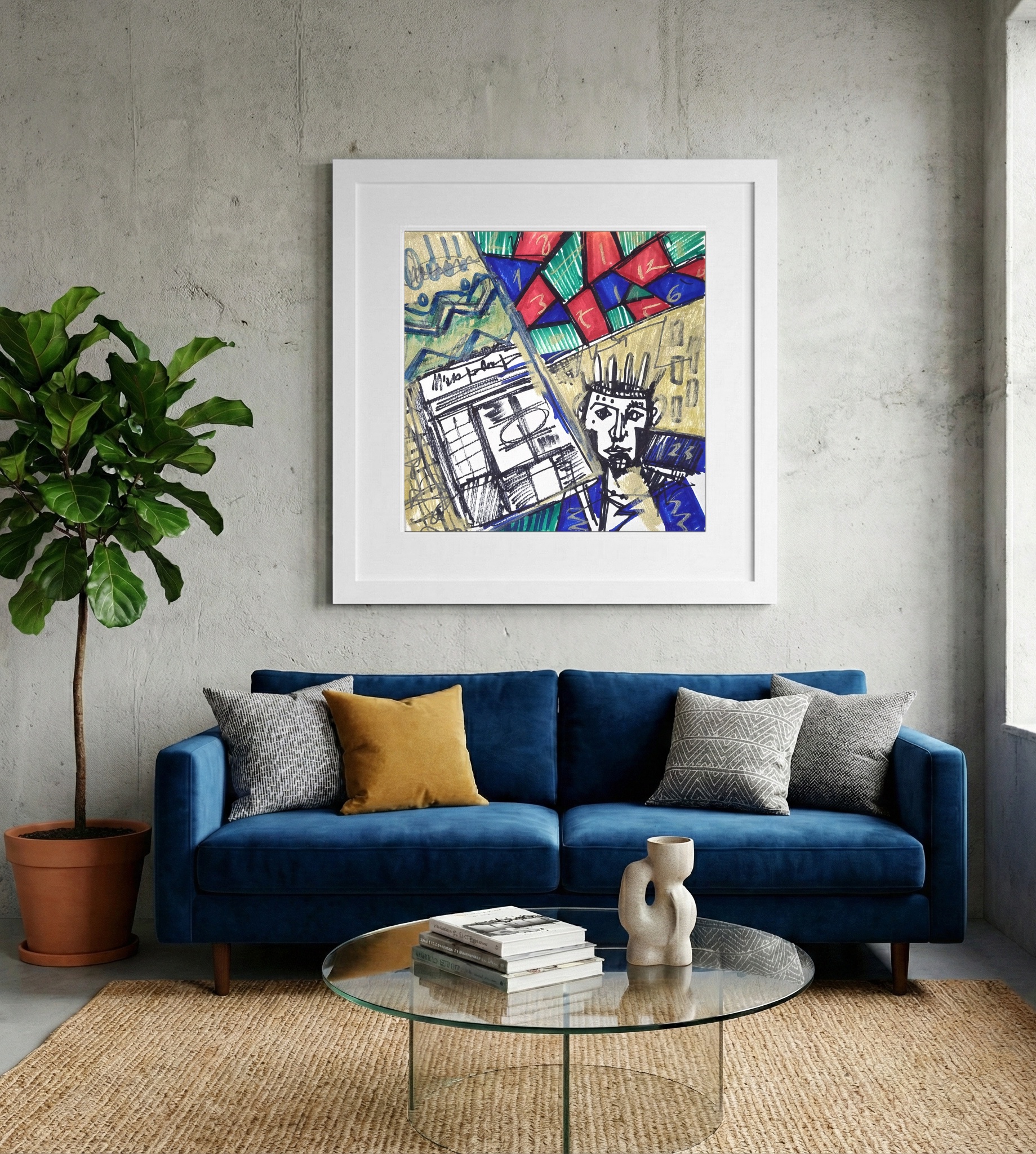 The Coded King in Primary Colors — art on the wall, room interior preview 2