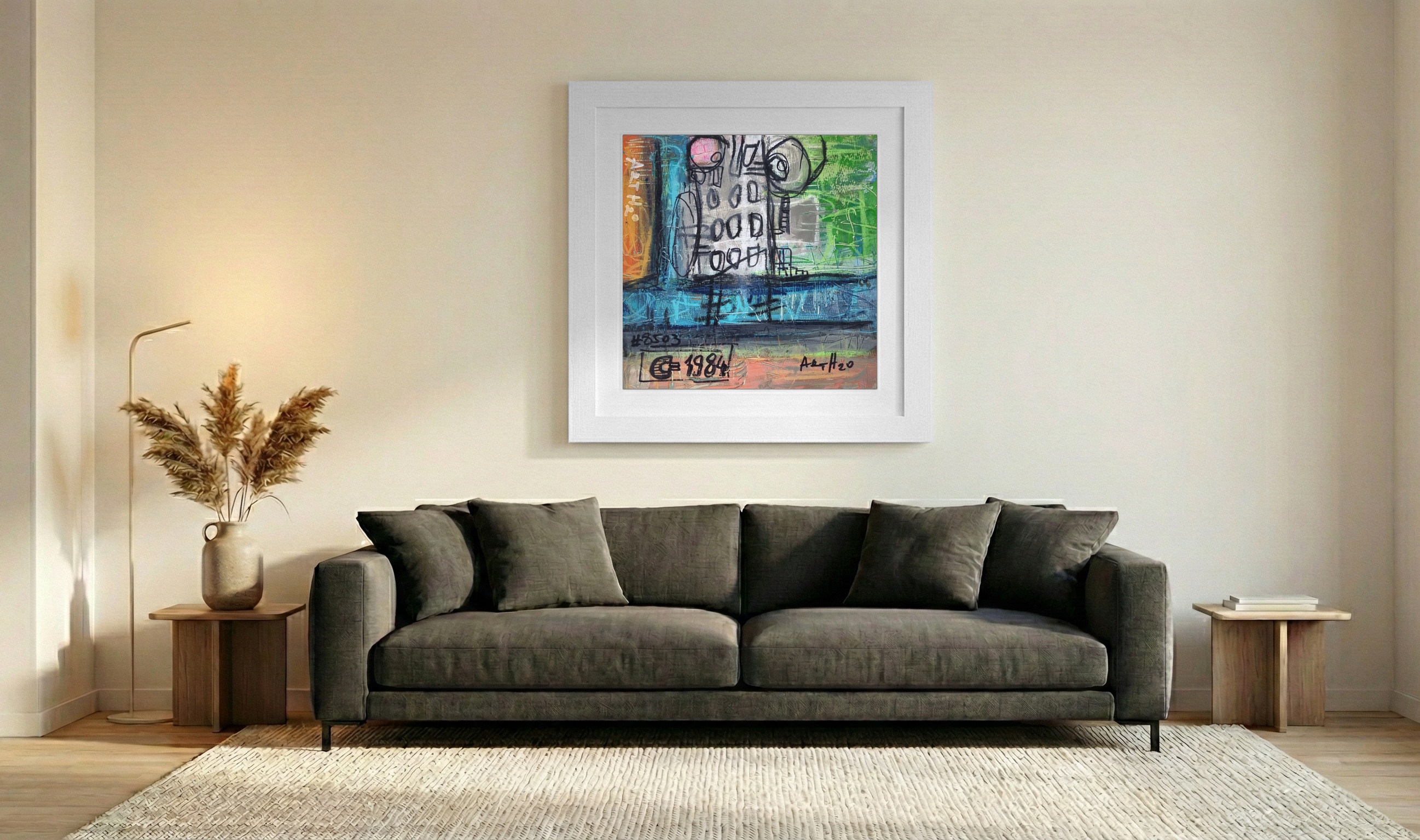 Concrete Jungle Dreams in Abstract — art on the wall, room interior preview 3