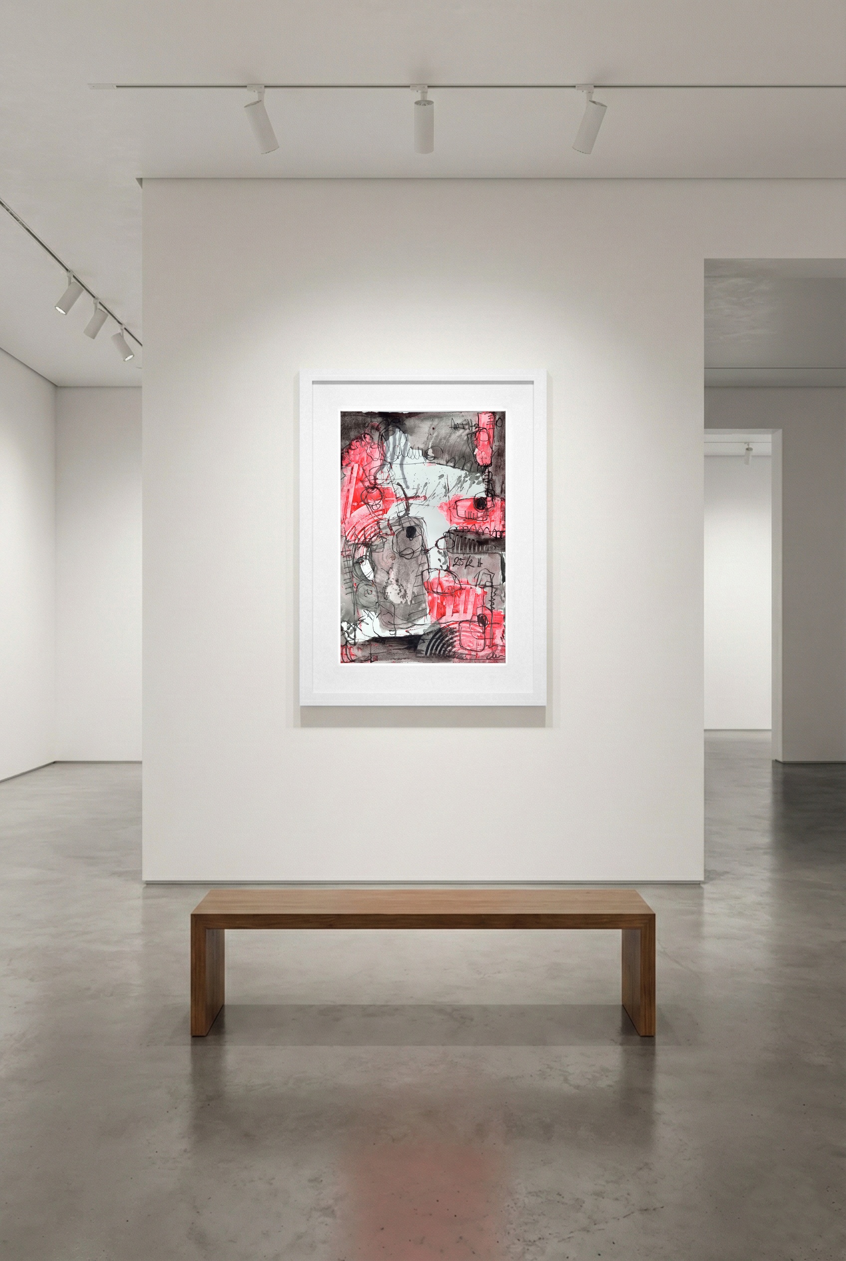 Neon Pink and Crimson Urban Exploration — art on the wall, room interior preview 3