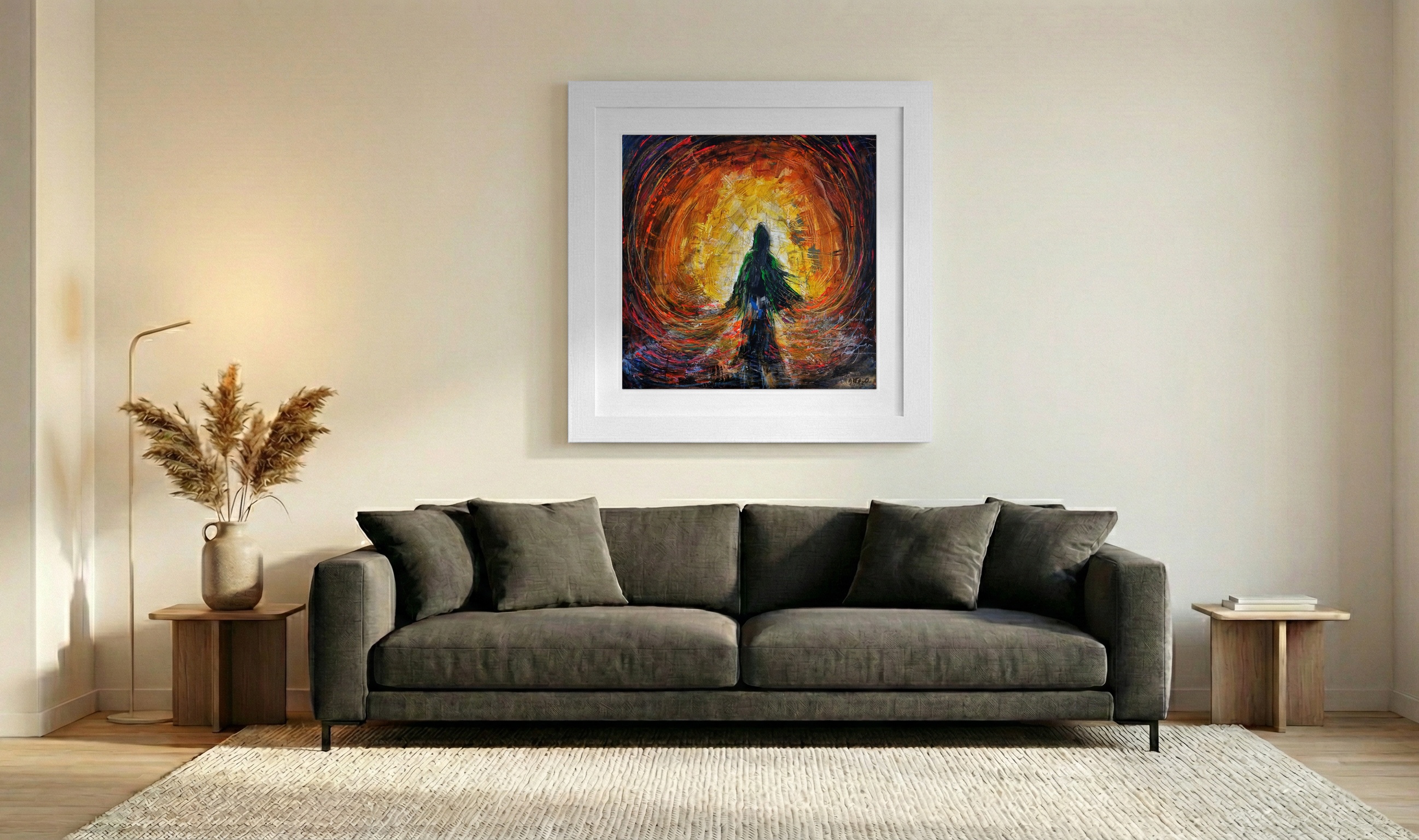 Golden Light and Deep Shadows — art on the wall, room interior preview 3