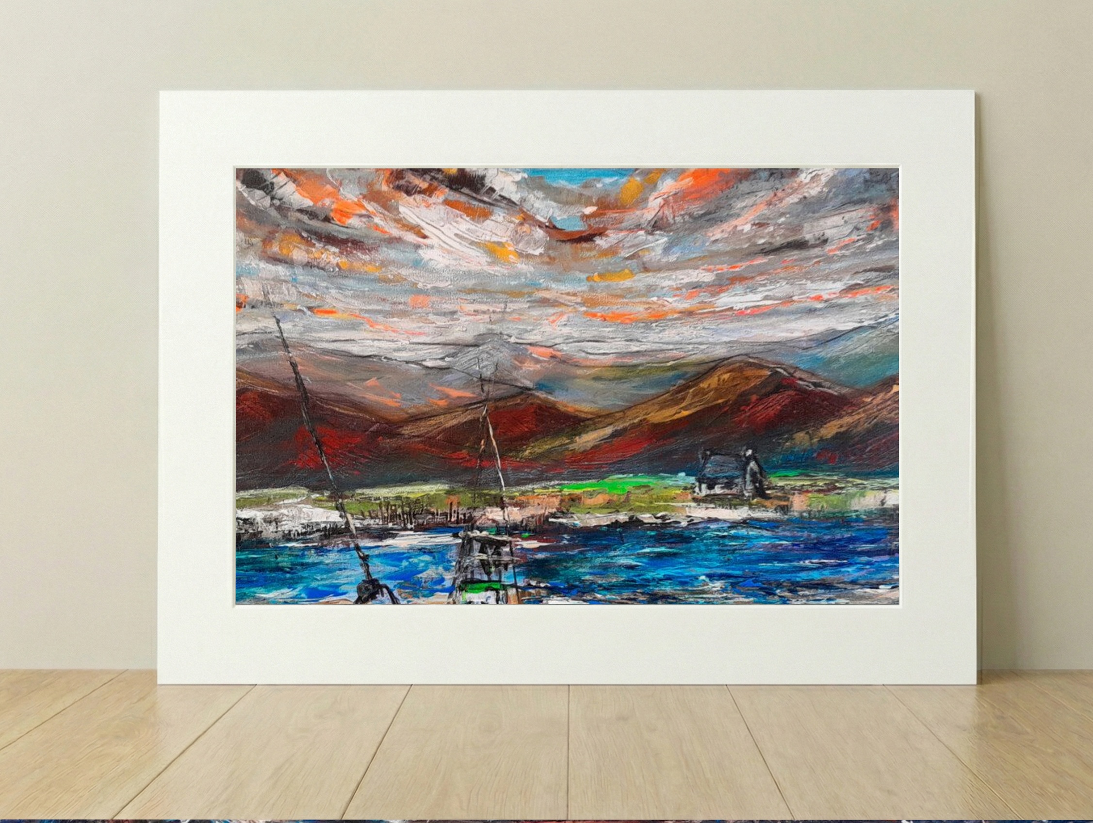 Irish Seascape at Low Tide — art on the wall, room interior preview 1
