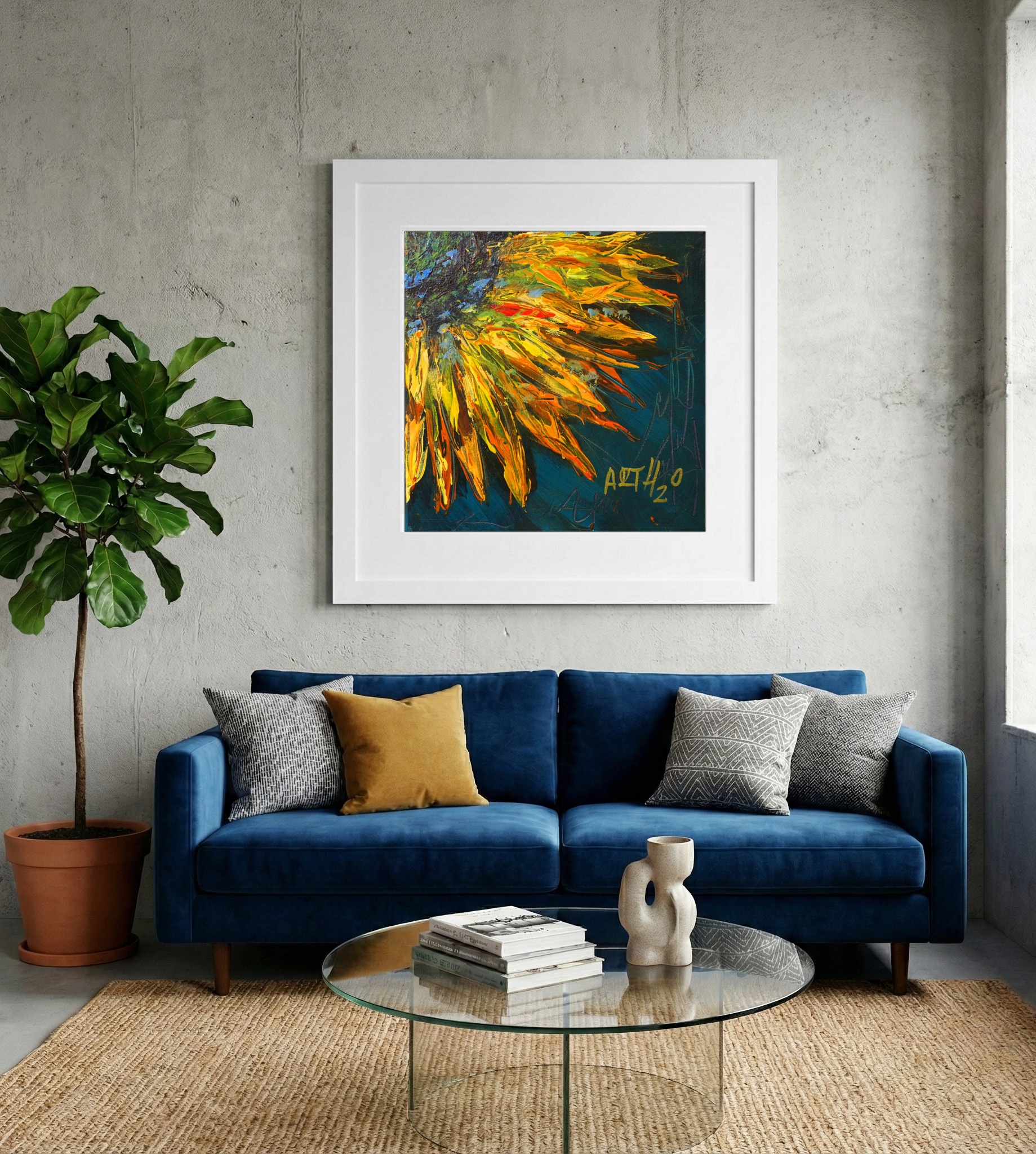 Bottom Right Sunflower Panel — art on the wall, room interior preview 2
