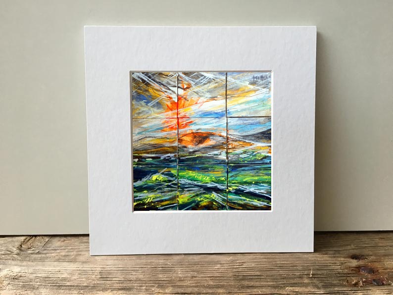 Raw Energy of the Shattered Horizon Polyptych — art on the wall, room interior preview 1