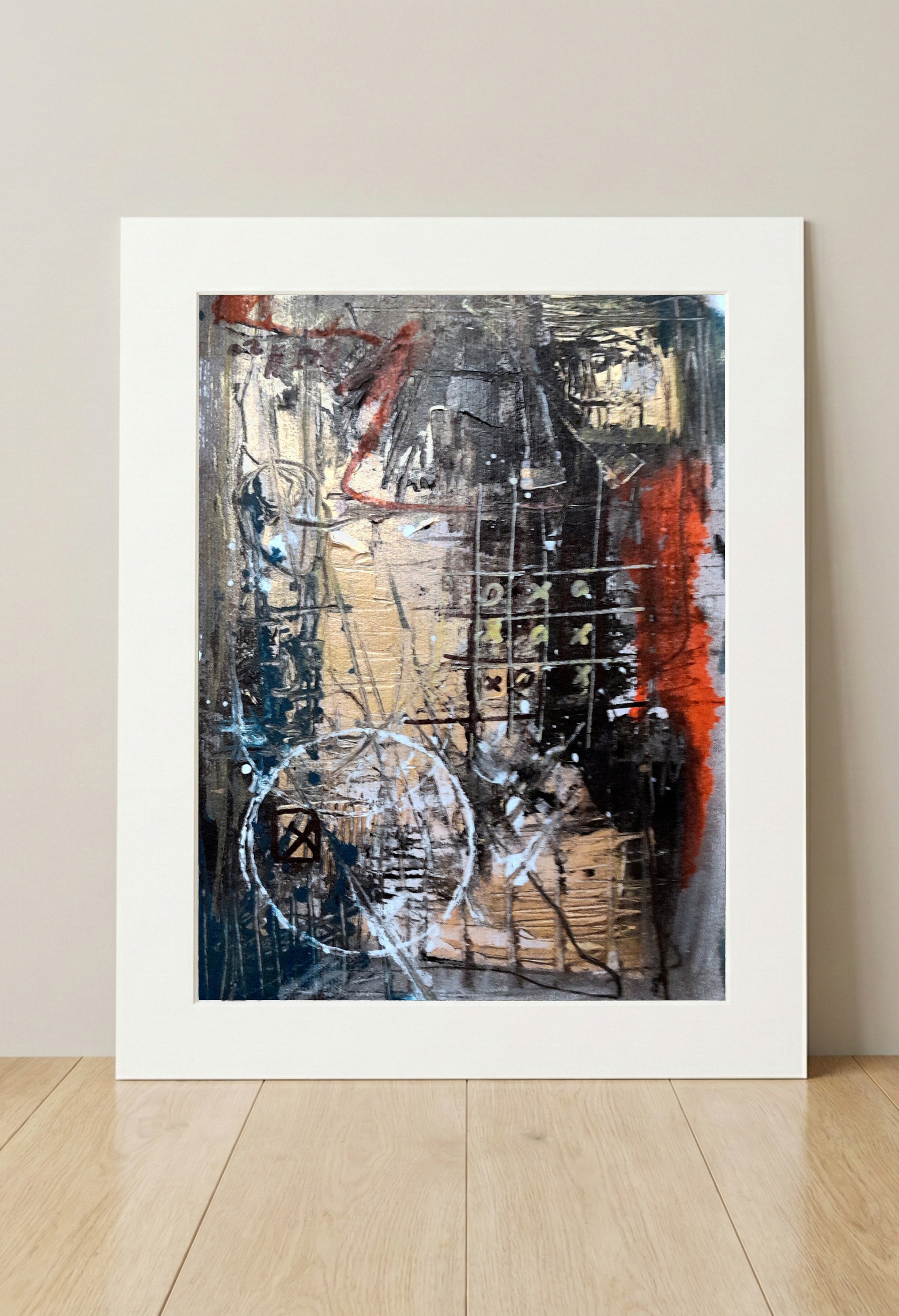 Bronze Endurance in Urban Grid — art on the wall, room interior preview 3