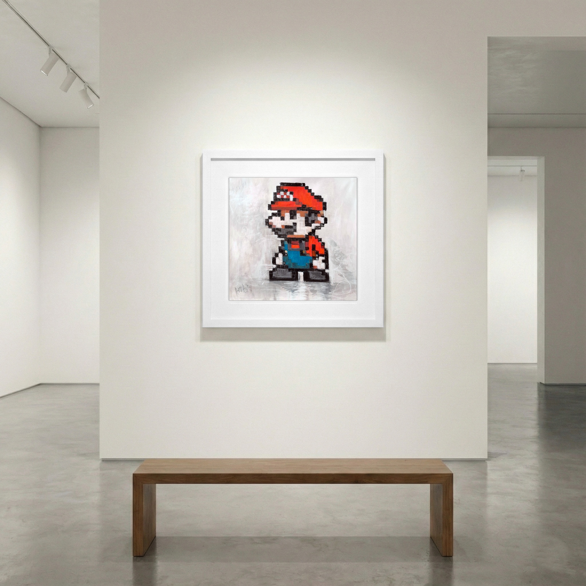 Plumber Hero in Retro Pop Art Acrylic — art on the wall, room interior preview 1