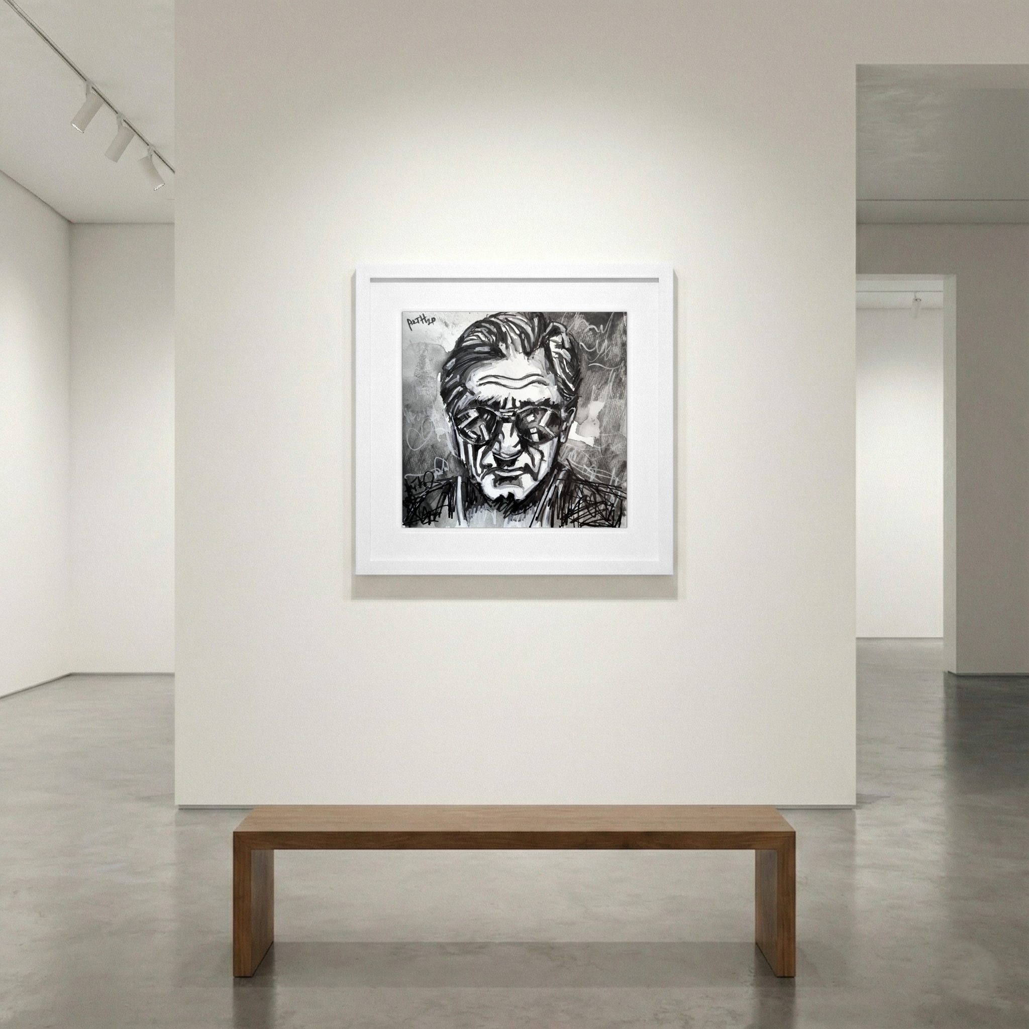 Black and White Portrait of The Irishman — art on the wall, room interior preview 1