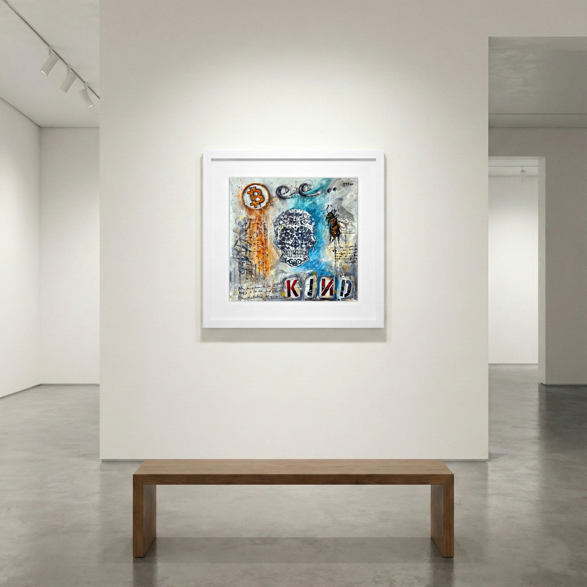 Pop Art Crypto Skull in Bold Colors — art on the wall, room interior preview 1