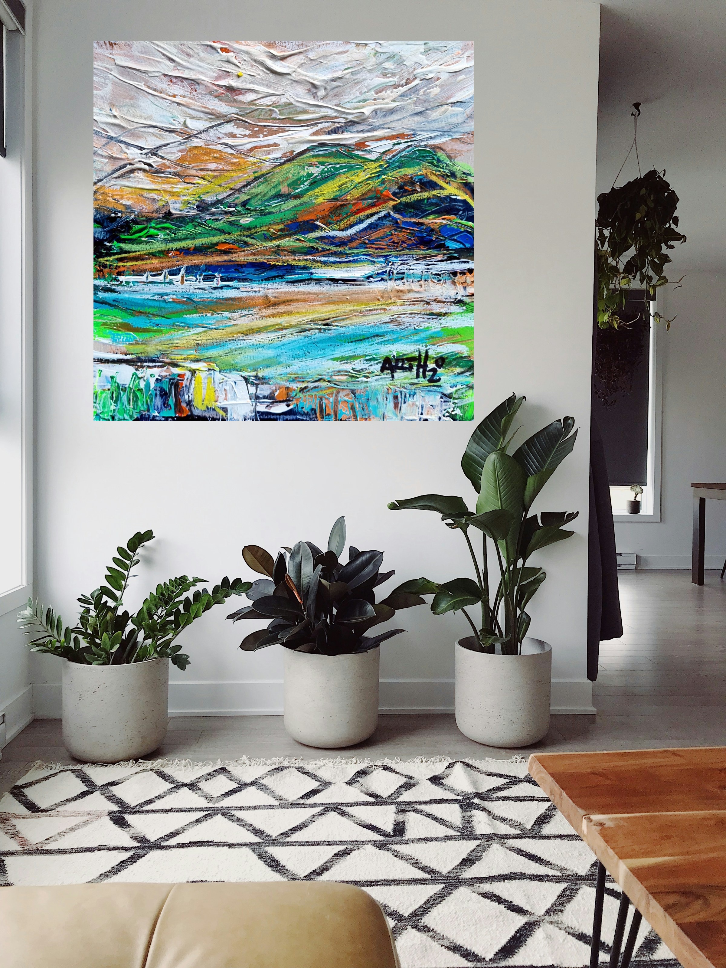 Quiet Coastal Morning in Earthy Hues — art on the wall, room interior preview 2