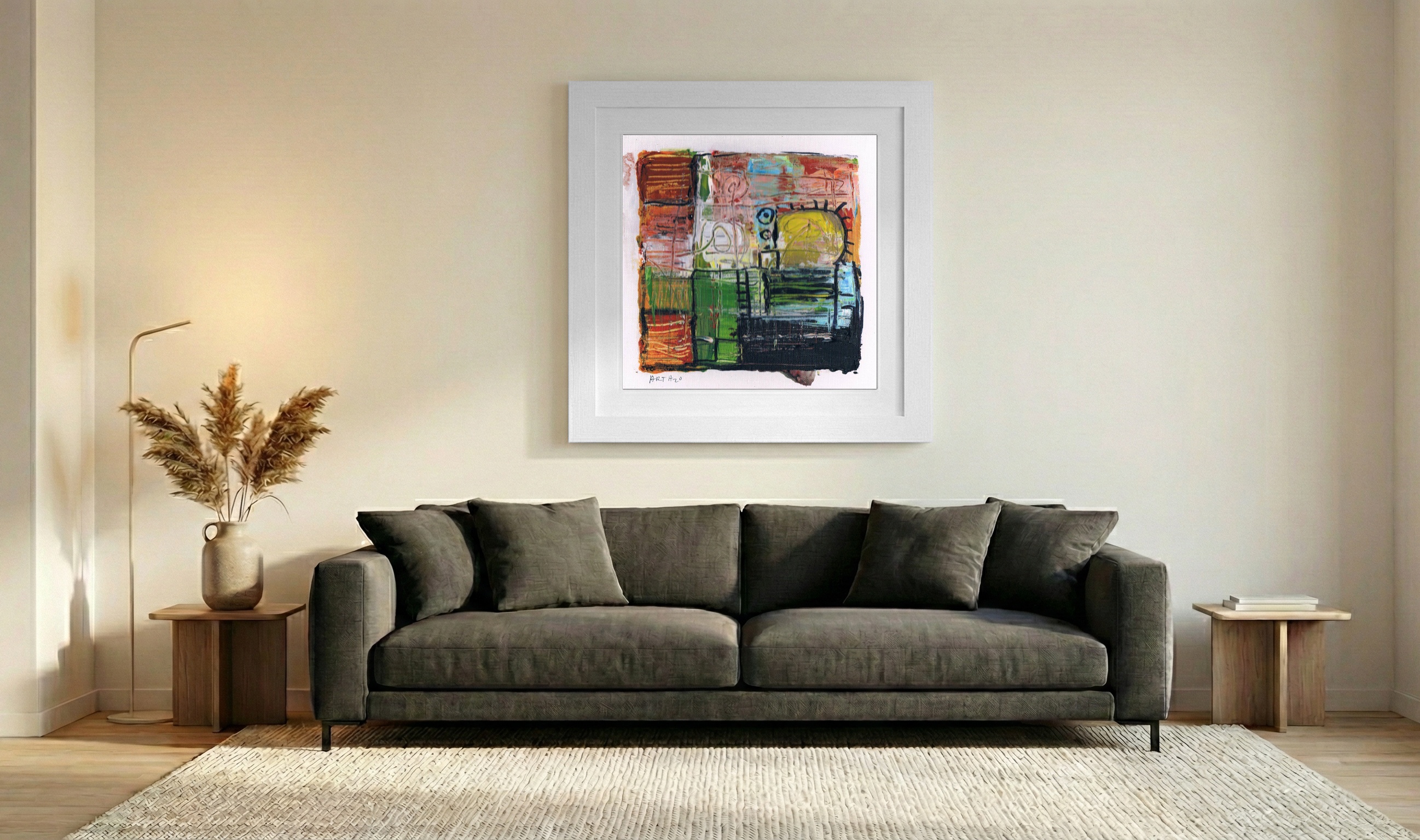 Red and Green Escape Plan — art on the wall, room interior preview 3