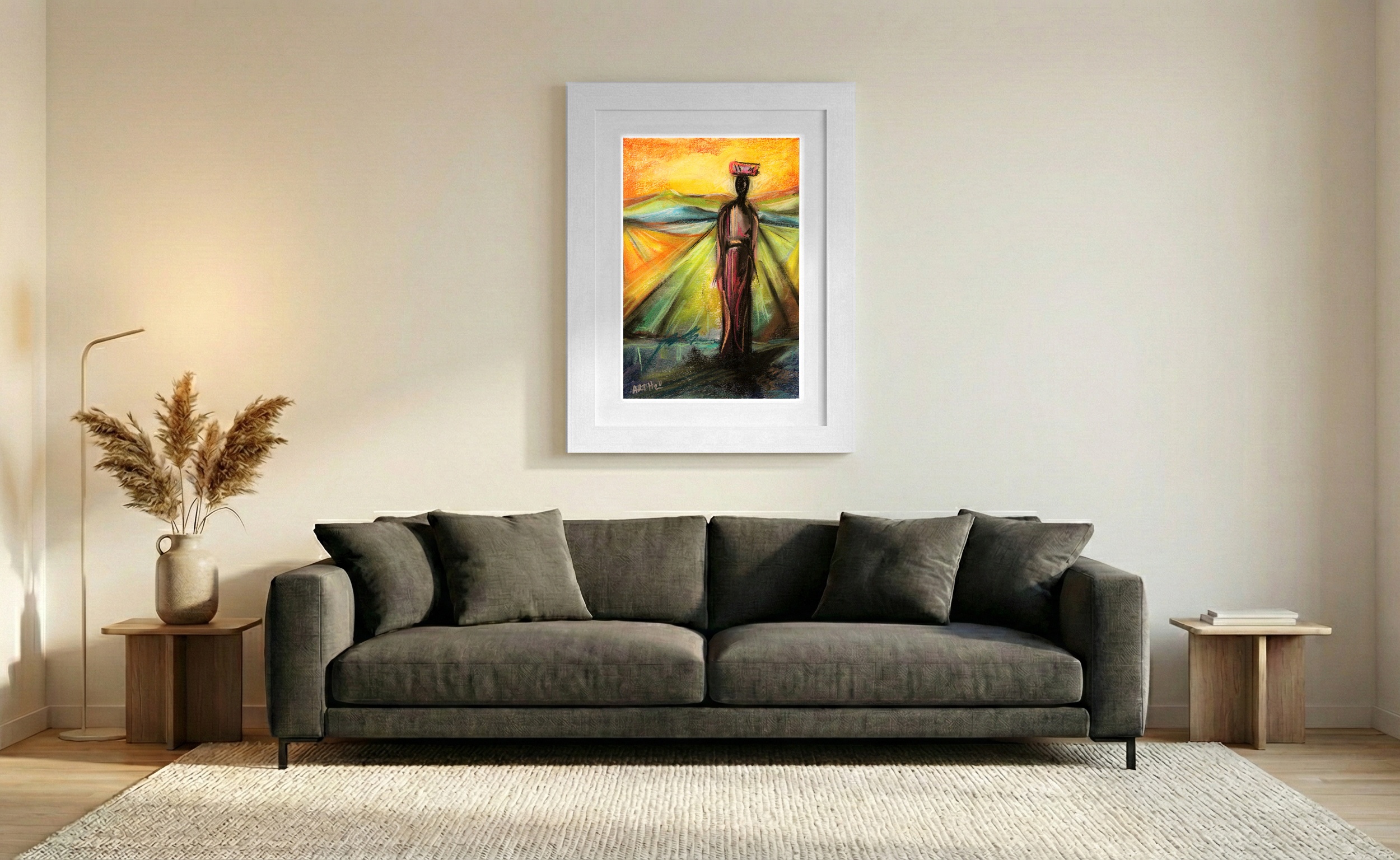Sunset Hues of the Journey Home — art on the wall, room interior preview 1