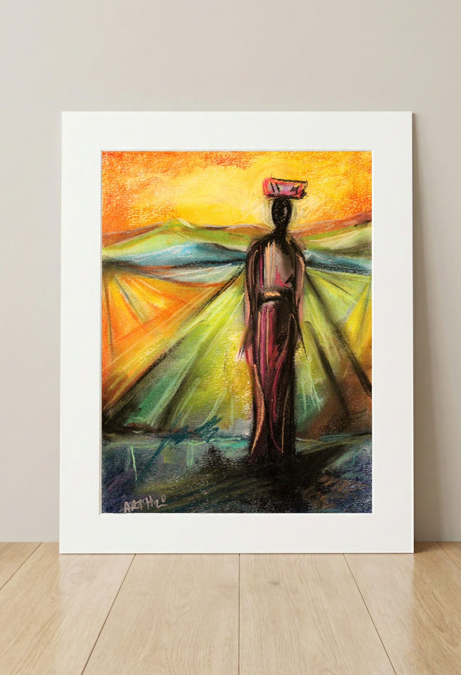Sunset Hues of the Journey Home — art on the wall, room interior preview 3