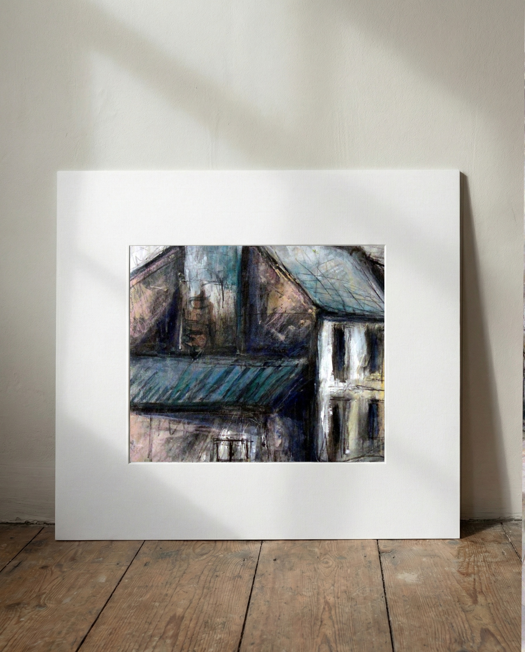 Muted Tones of Irish Town Street — art on the wall, room interior preview 1