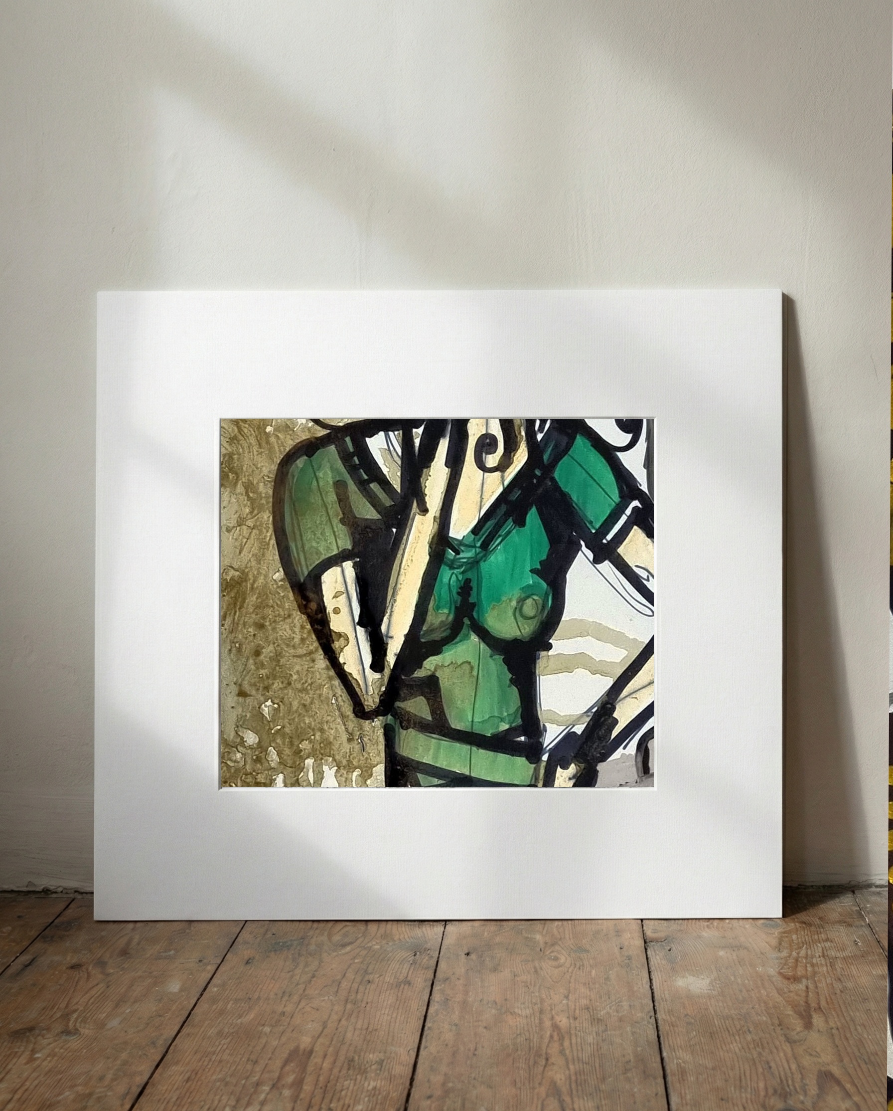 Woman in Red Hat with Bold Colors — art on the wall, room interior preview 1