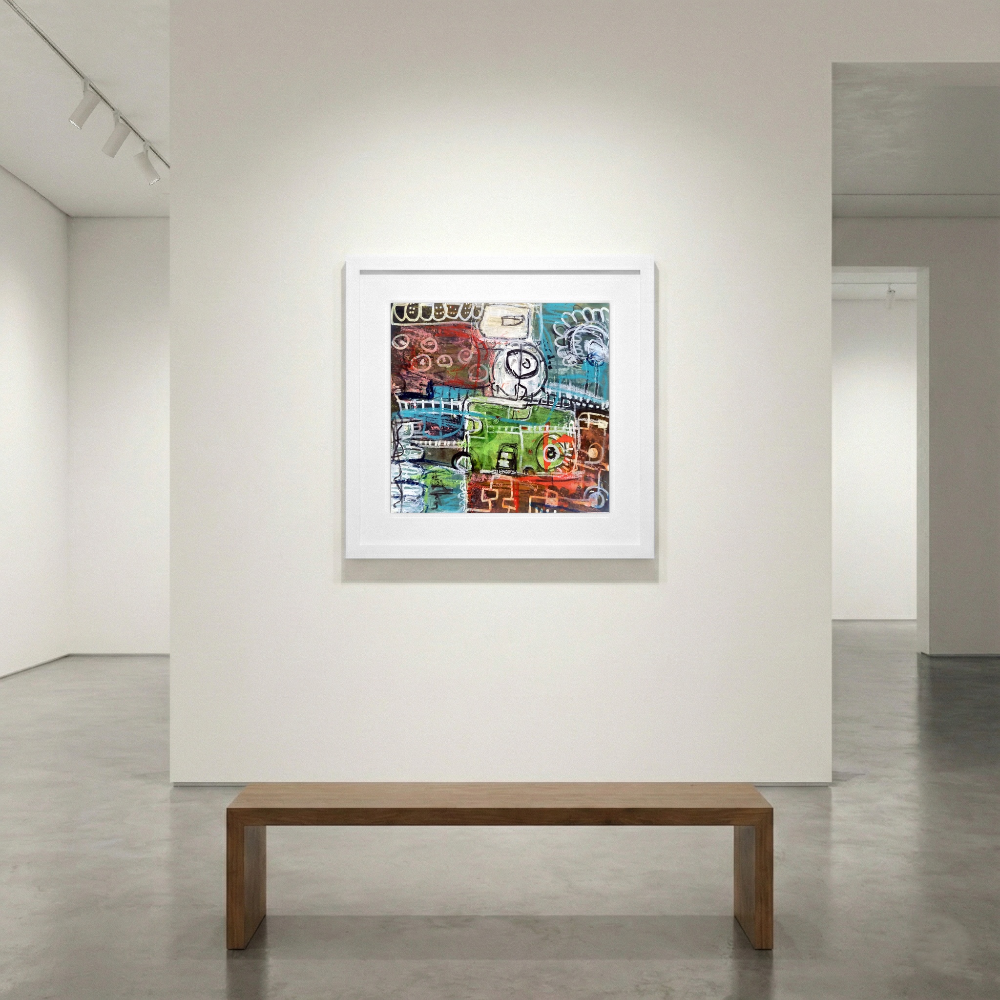 Vivid Hues in Circular Motion — art on the wall, room interior preview 1