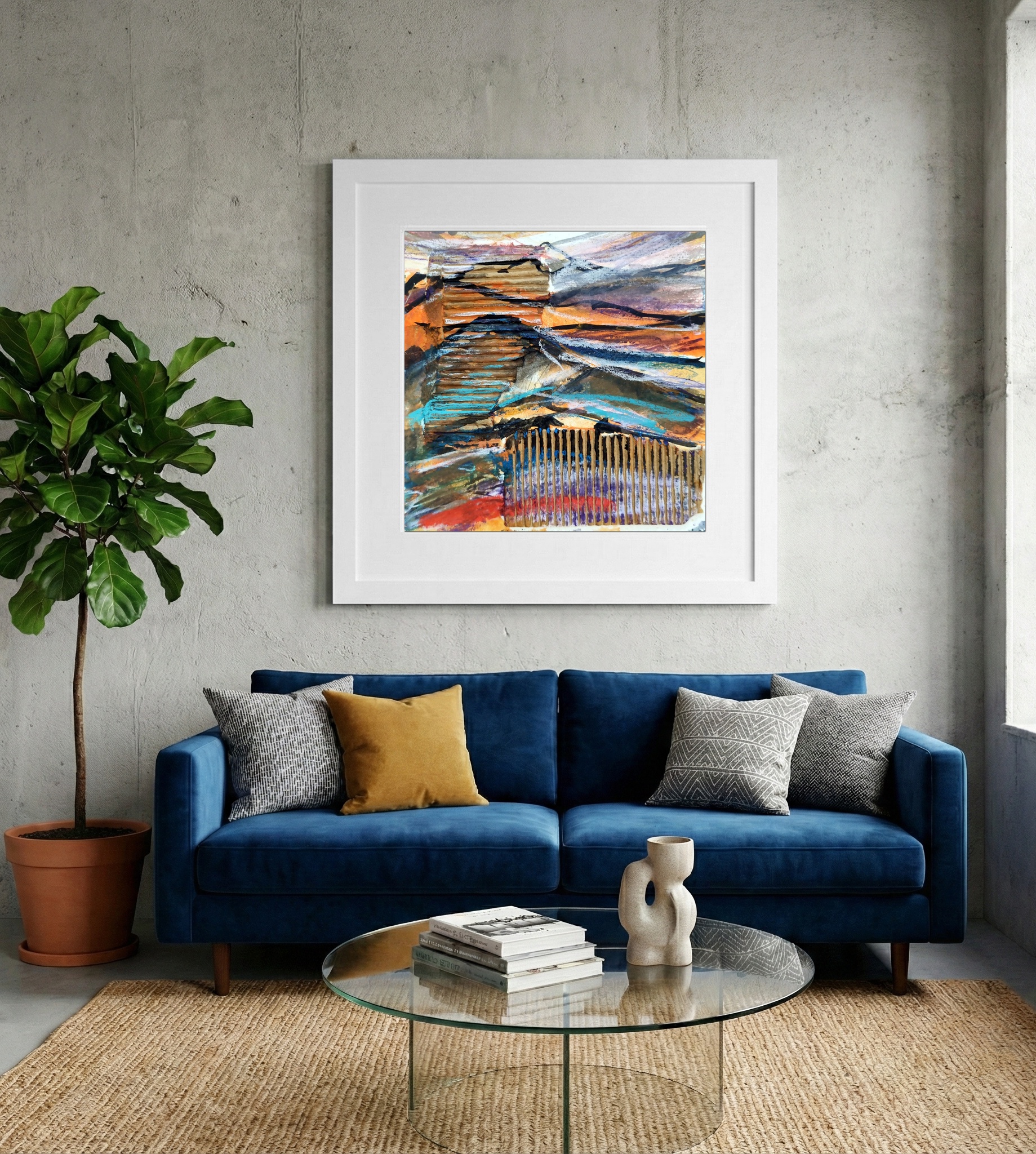 Layered Earth Tones of Croatia — art on the wall, room interior preview 2
