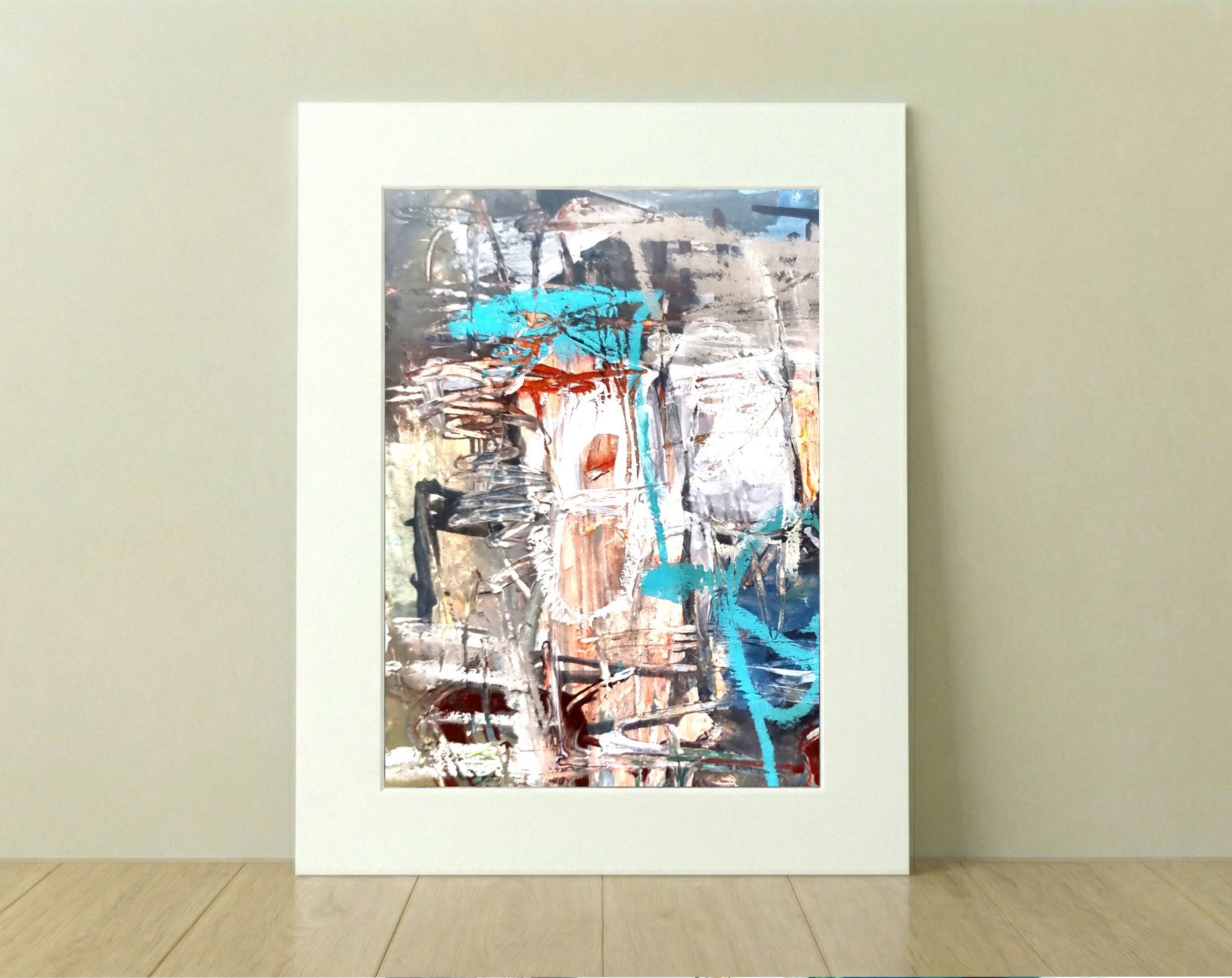 Chaotic Harmony in Earthy Colors — art on the wall, room interior preview 1