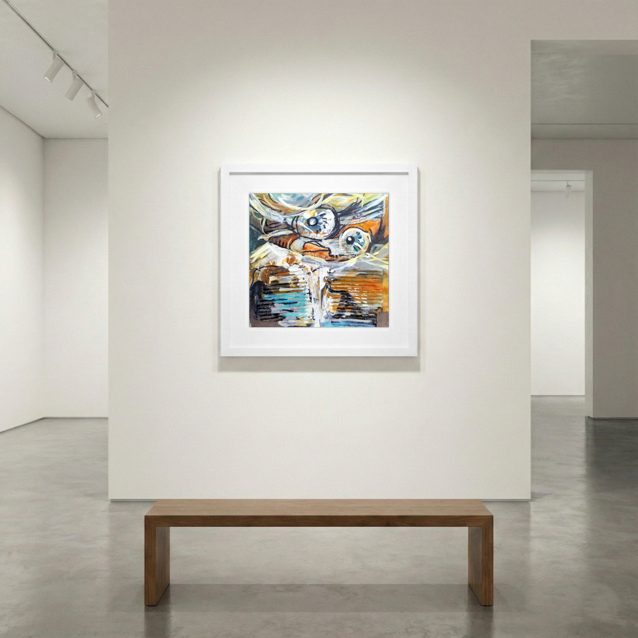 Earthy Abstract Landscape Dream — art on the wall, room interior preview 1