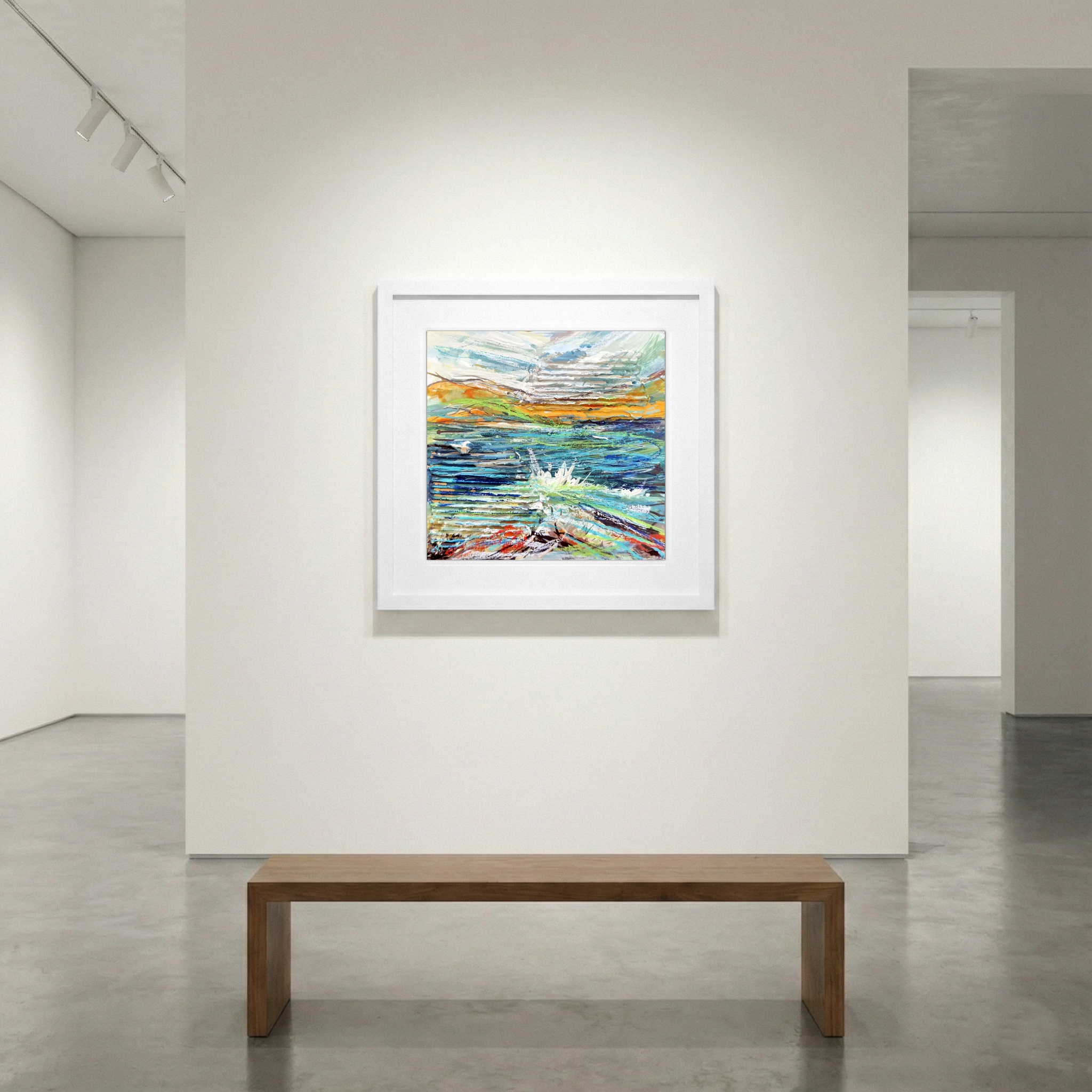 Irish Seascape in Blue and Green — art on the wall, room interior preview 1