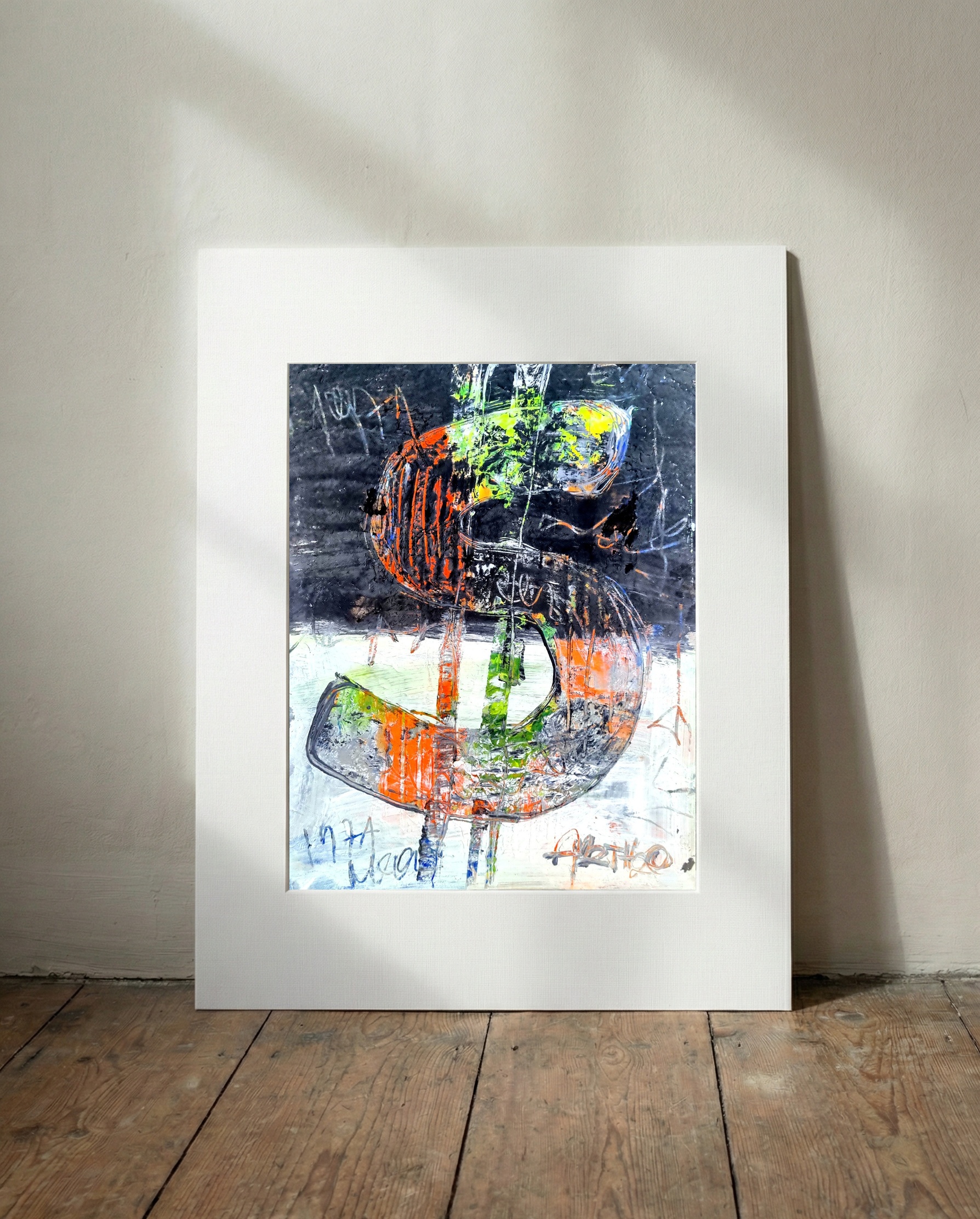 Colorful Dollar Symbol in Acrylic — art on the wall, room interior preview 2