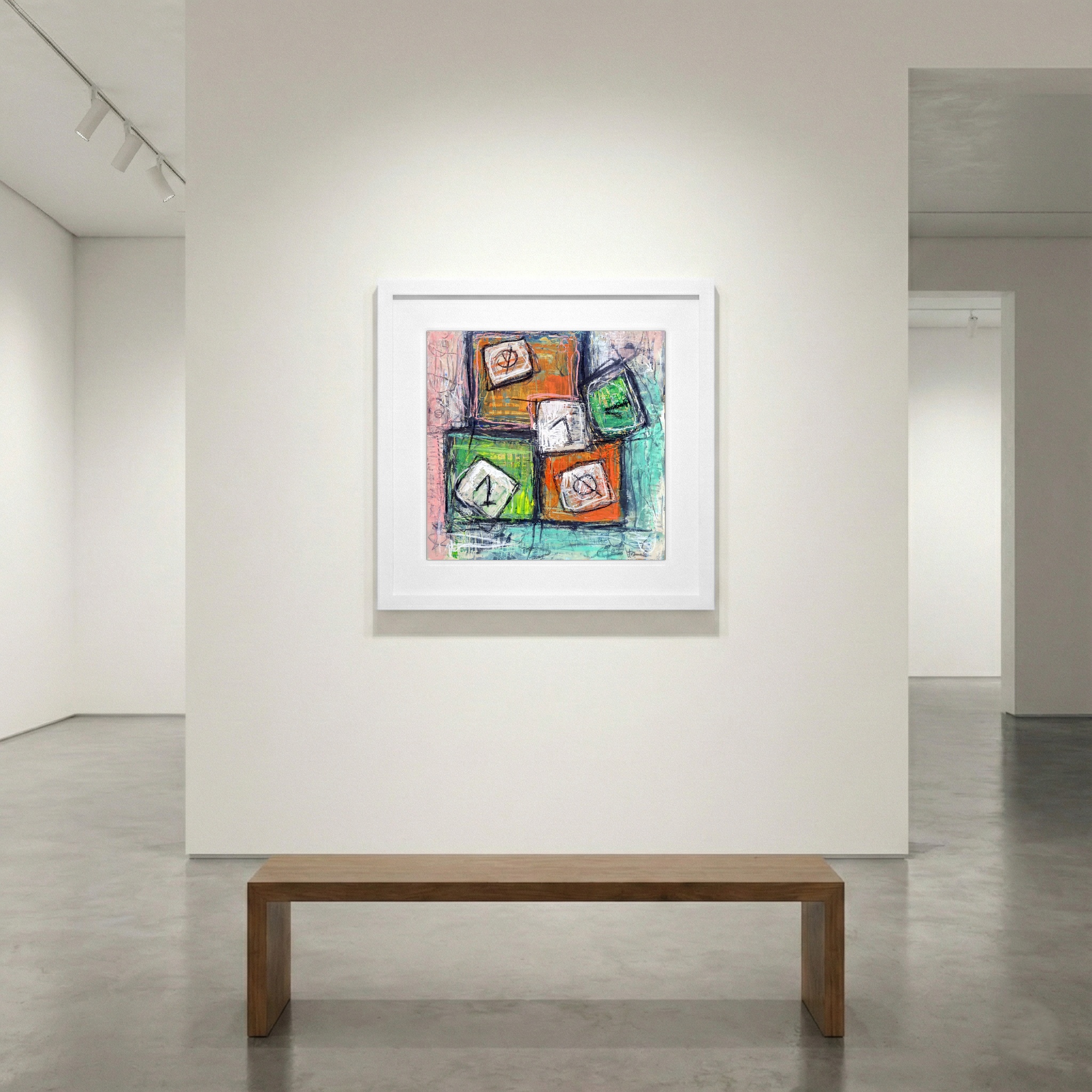 Binary Code Art in Bright Colors — art on the wall, room interior preview 1