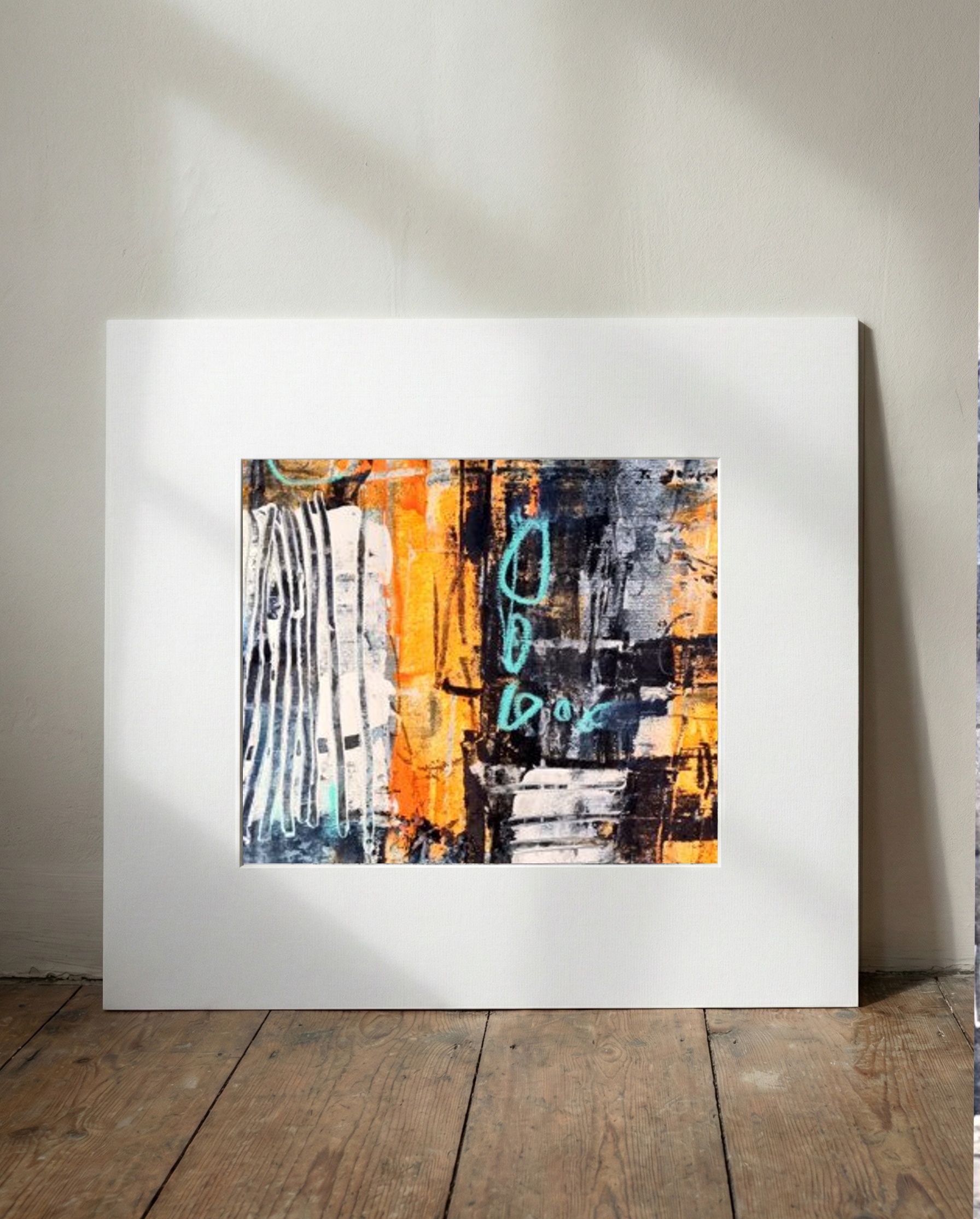 Black and Gold Abstract Vision — art on the wall, room interior preview 1