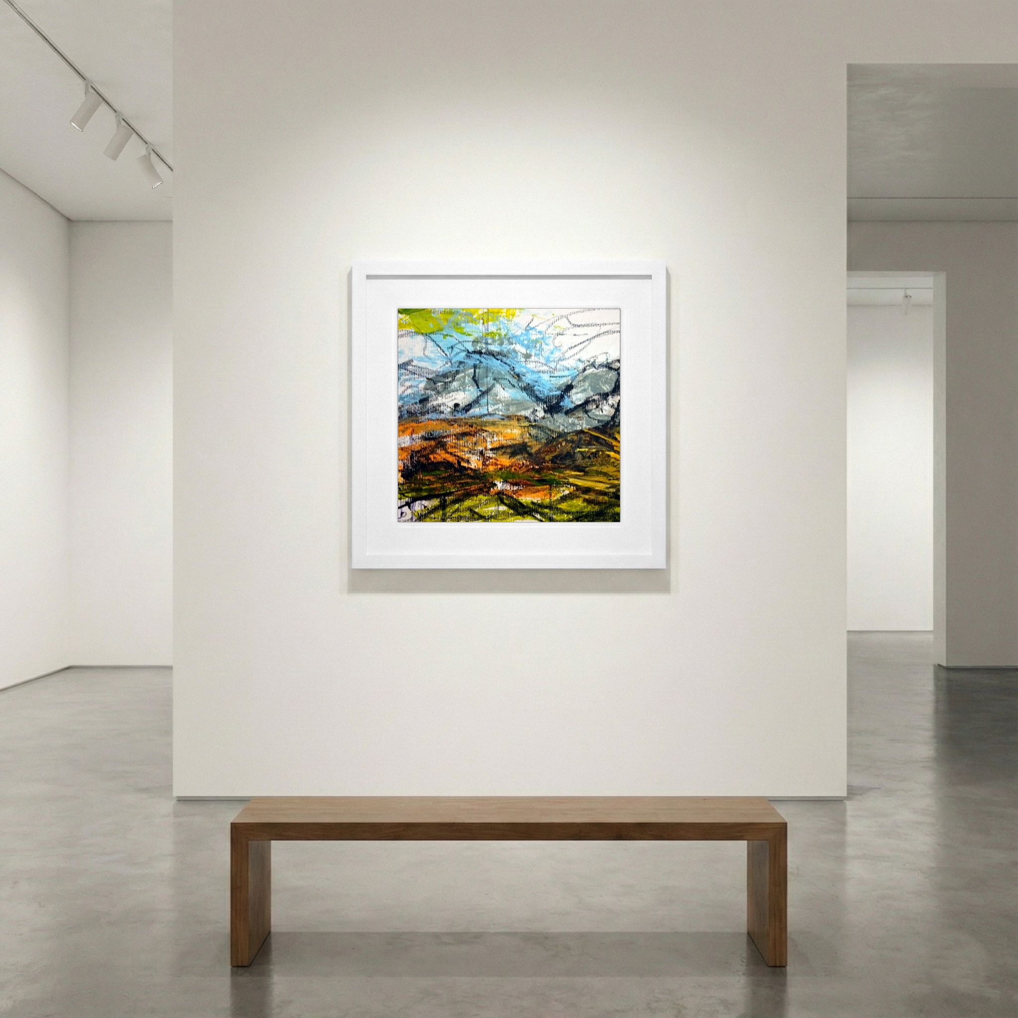 Burnt Orange Landscape in Abstract Style — art on the wall, room interior preview 1