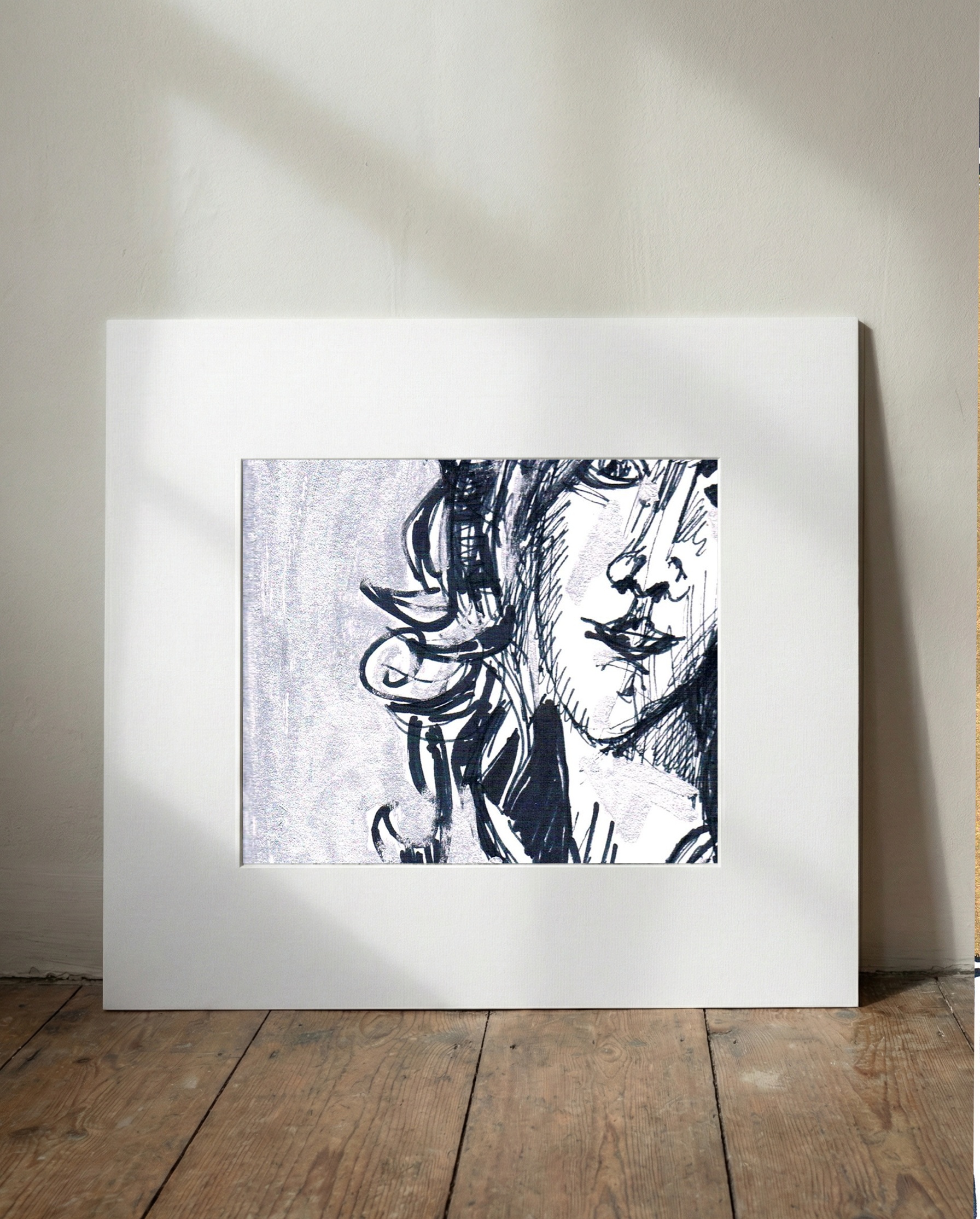 Striking Gold and Black Woman Portrait — art on the wall, room interior preview 1