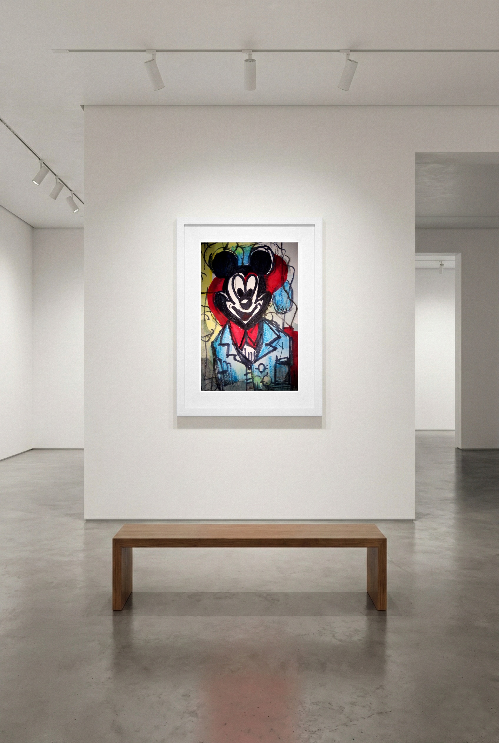 Playful Red and Black Character Sketch — art on the wall, room interior preview 3