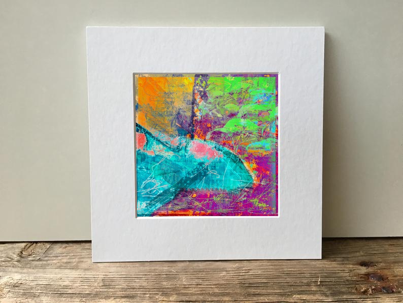 Pink and Aquamarine Shark Digital Print — art on the wall, room interior preview 2