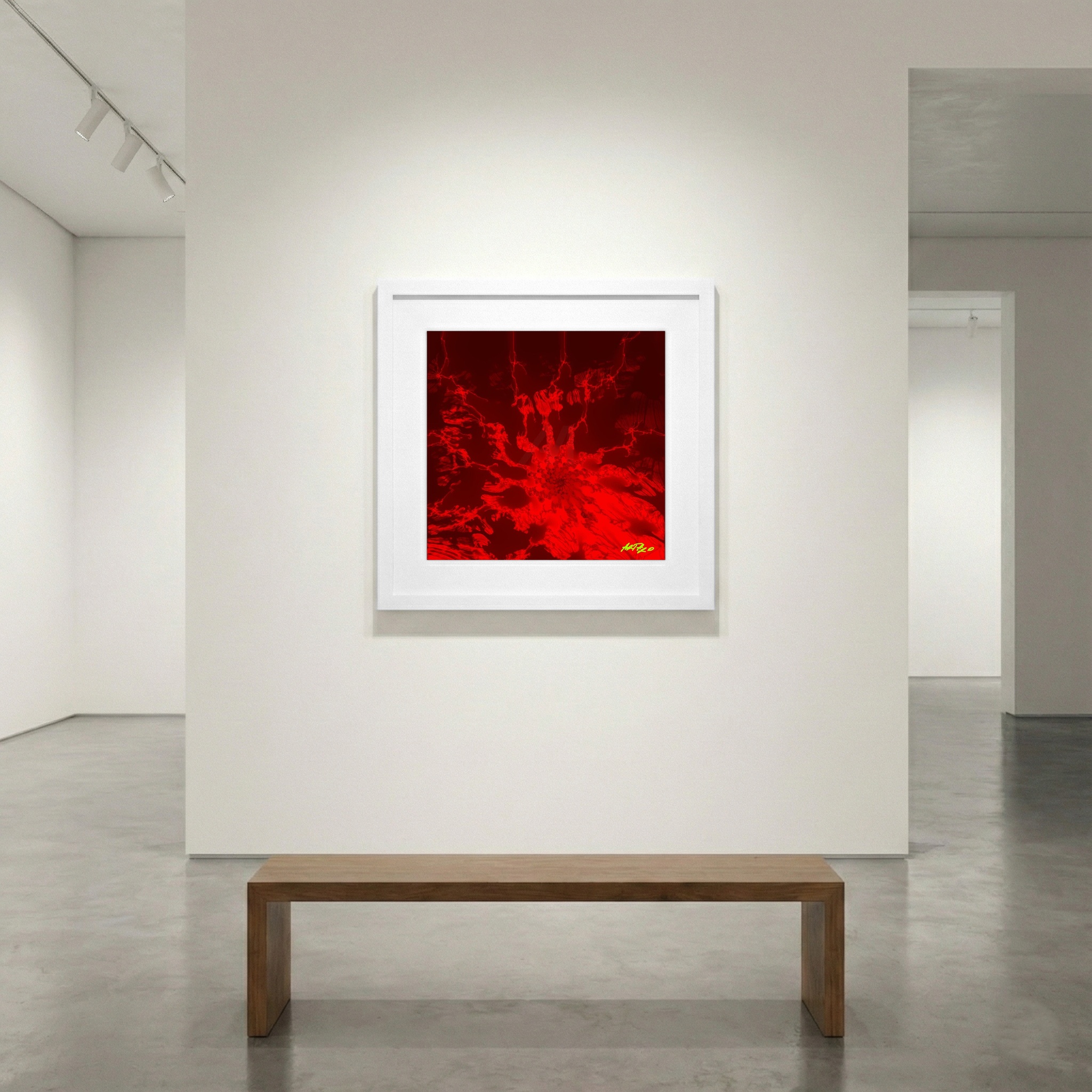 Crimson Whirlwind Spider Digital Art — art on the wall, room interior preview 1